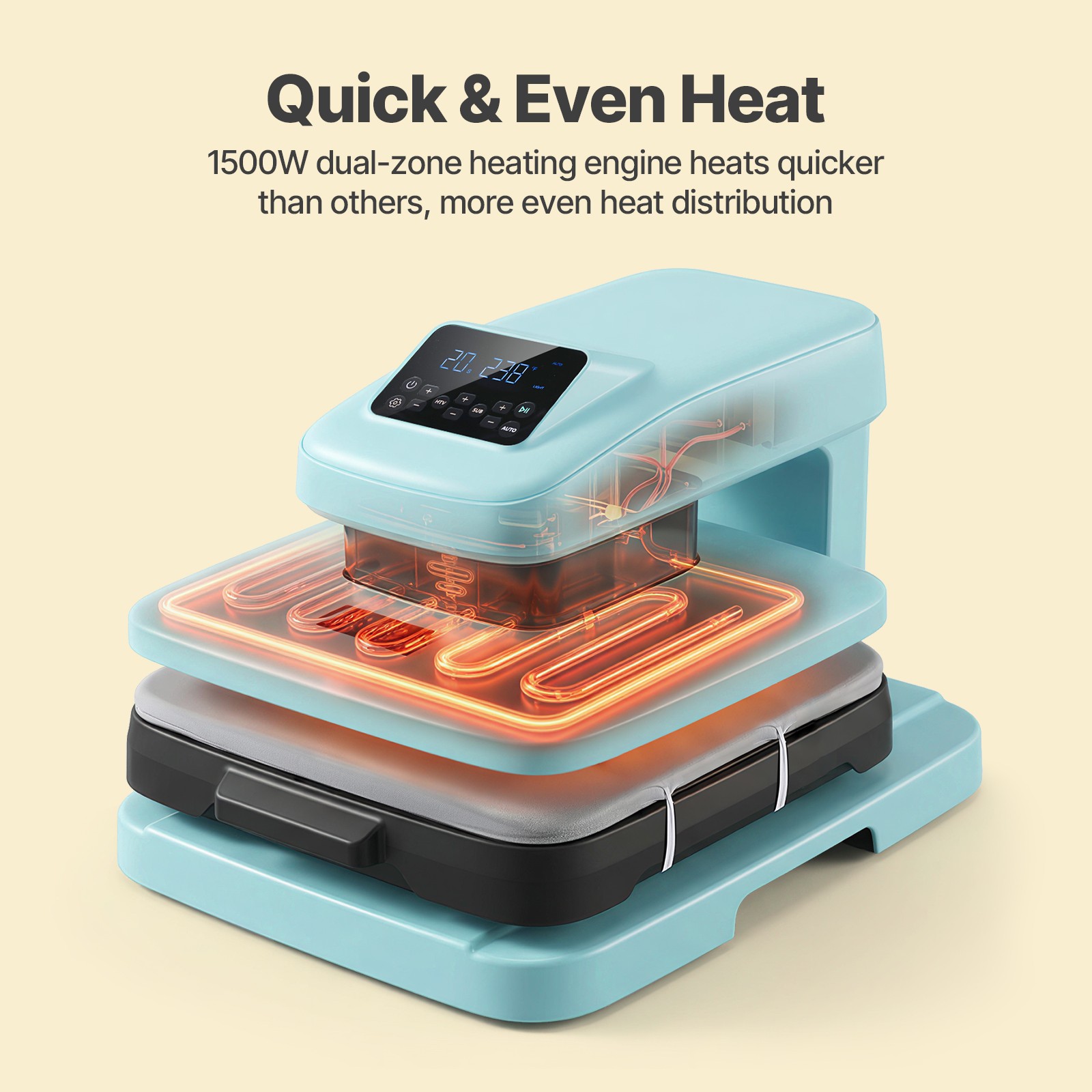 Auto Heat Press Machine for T Shirts – Heat Press 15×15 Sublimation Transfer