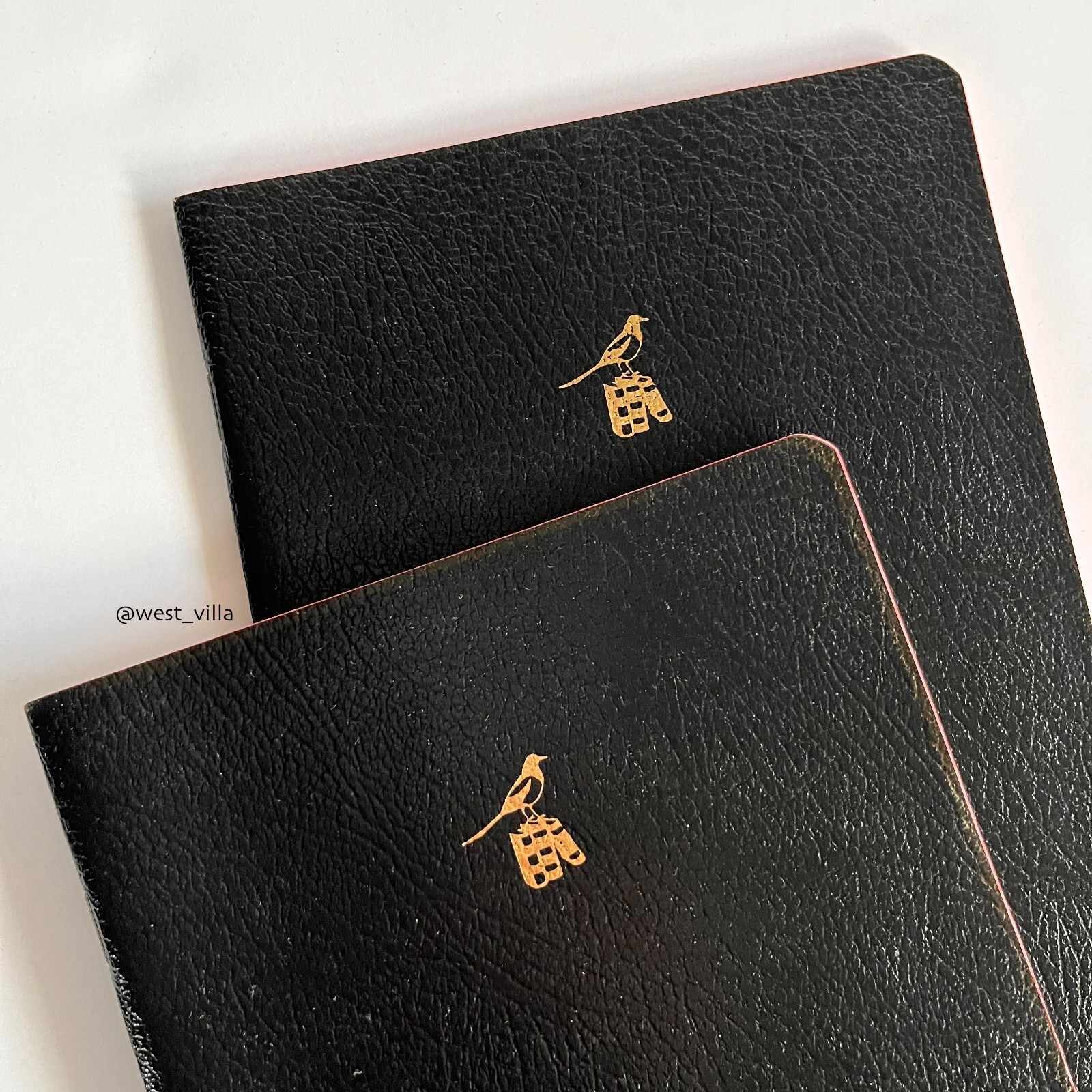 2 Bieffe Leather Notebooks Lined Exercise Book Journals Stationery Black