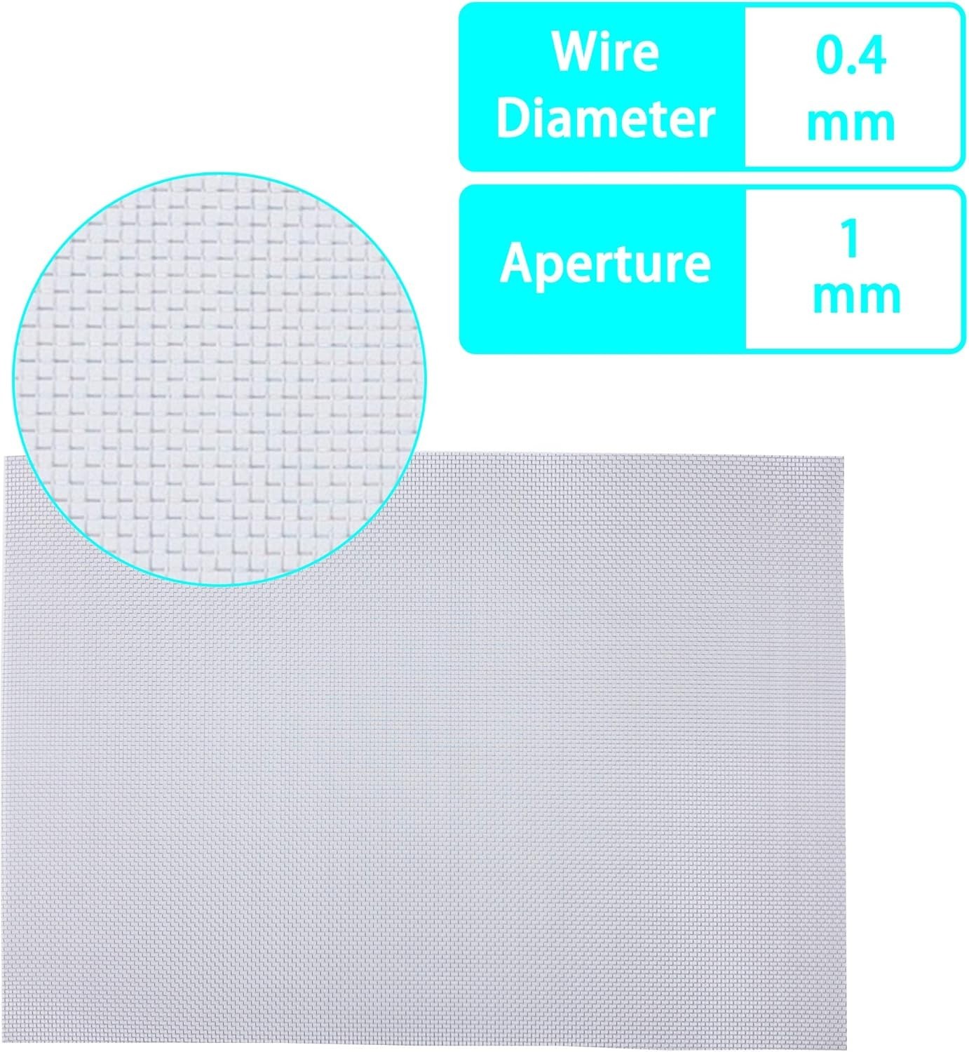 4 Pack – 304 Stainless Steel Woven Wire Mesh Screen, Air Vent Mesh, 11.8“ X 8…