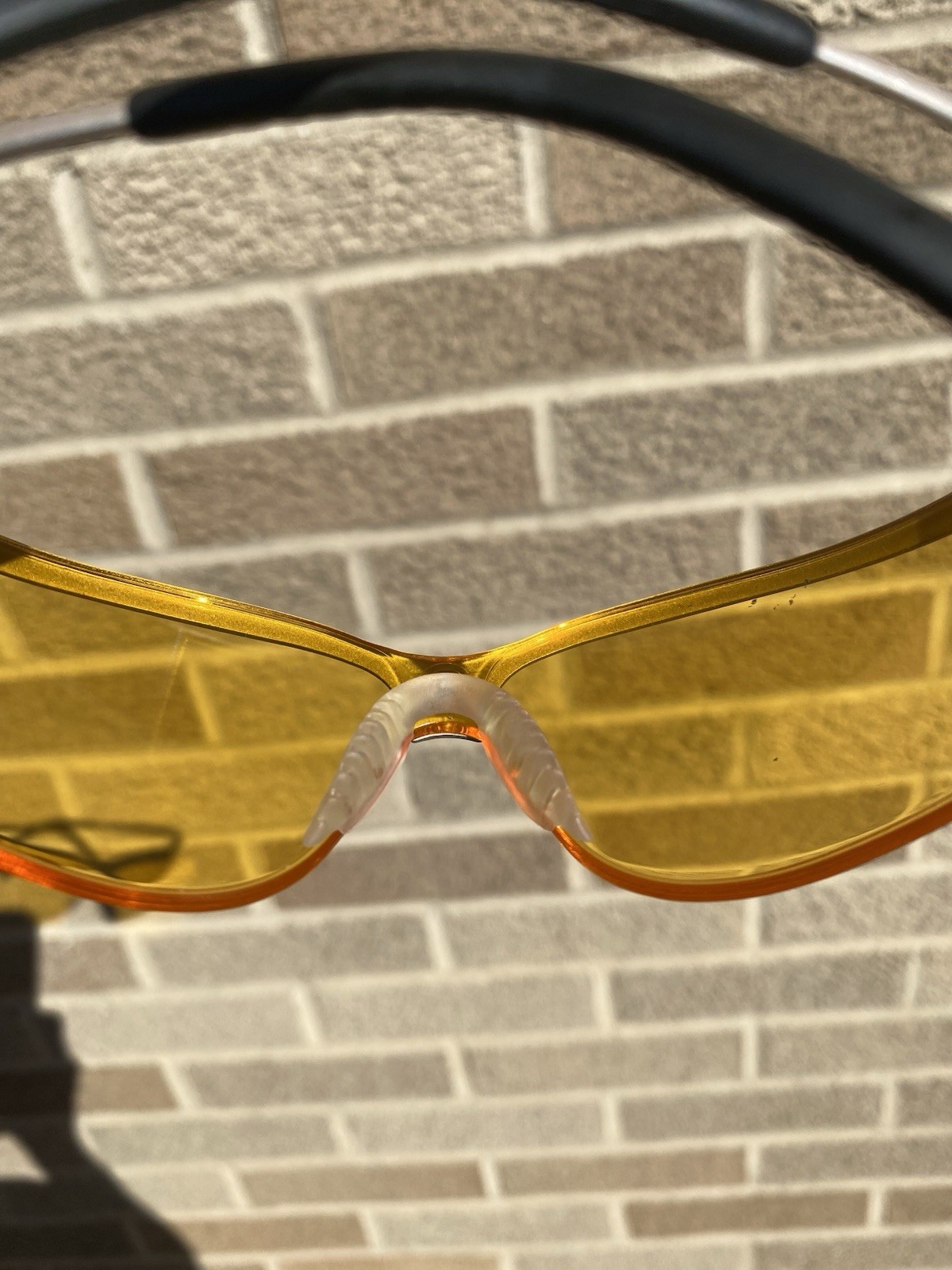 AOS Metaliks Sport Safety Glasses Dark Yellow Tint Metal Frame Anti-Scratch