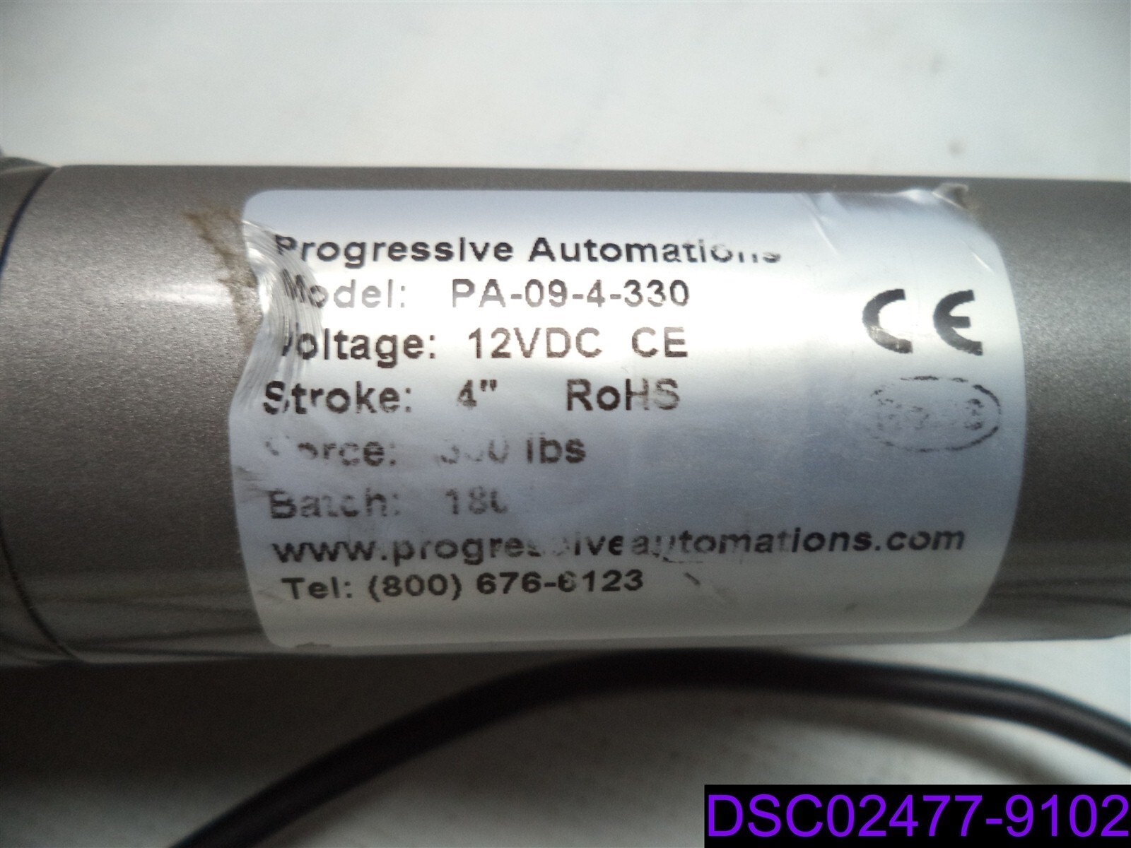 Used/Damaged: Progressive Automations PA-09-4-330 Linear Actuator 4″ Stroke