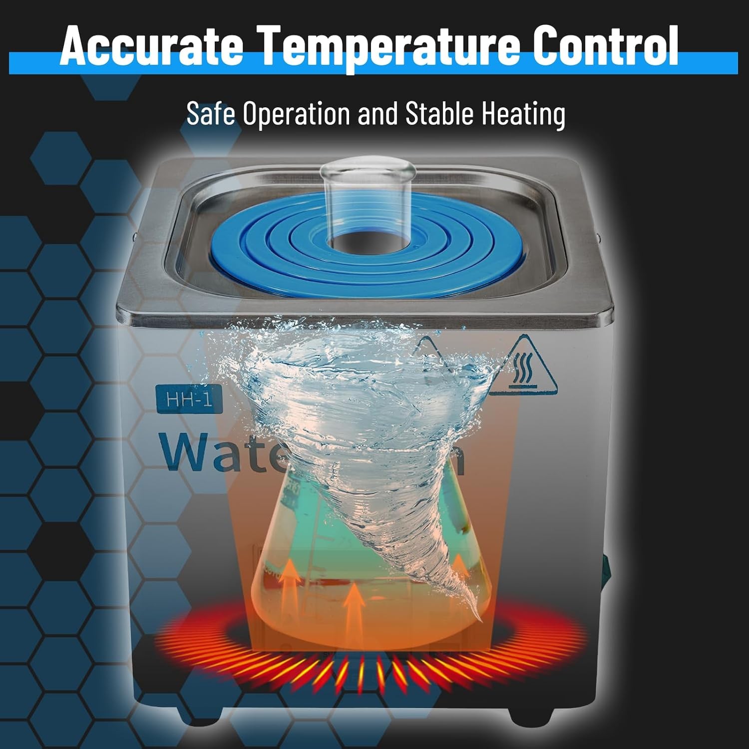 Lab Water Bath 3L Digital Thermostatic Stainless Steel Liner Electric Laboratory