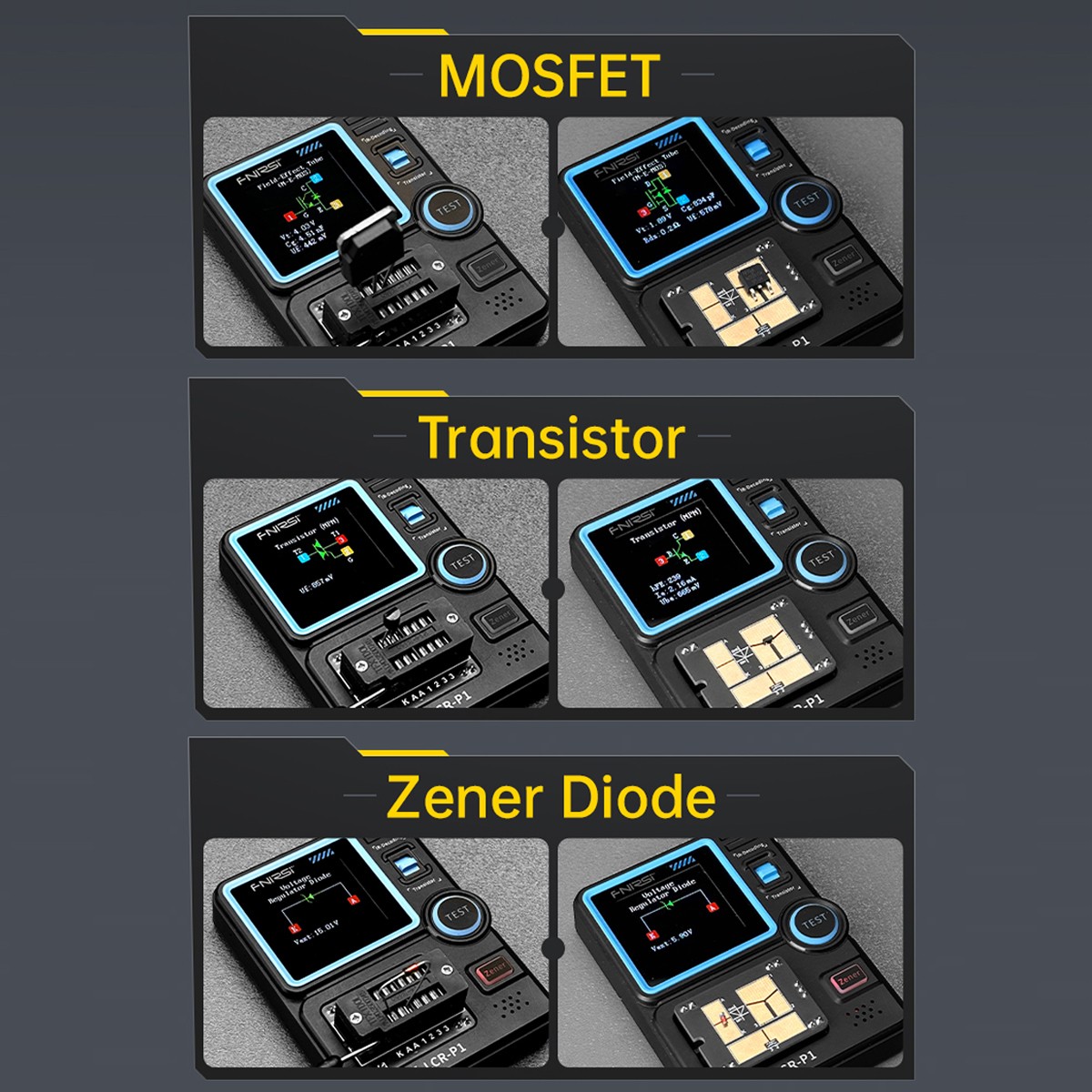 FNIRSI LCR-P1 Transistor Tester Diode Triode MOSFET NPN PNP SMD LCR ESR Meter·