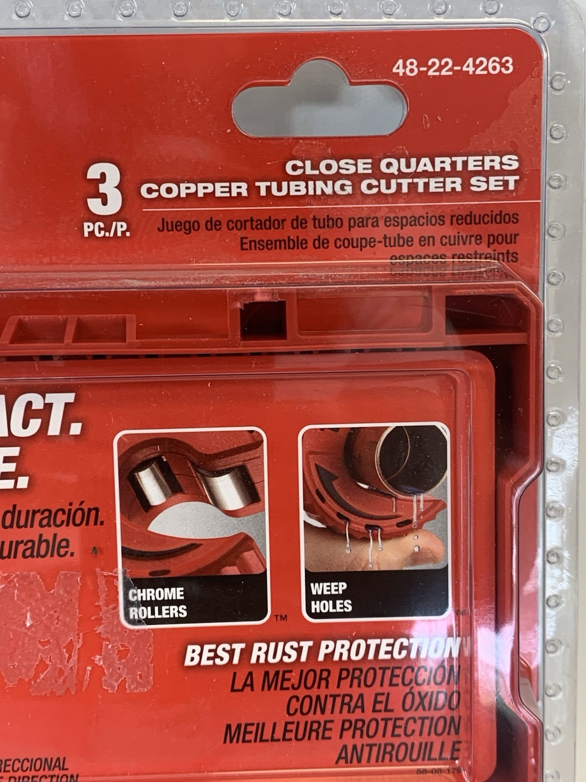 NEW Milwaukee 48-22-4263 3 Piece Close Quarters Tubing Cutter Set