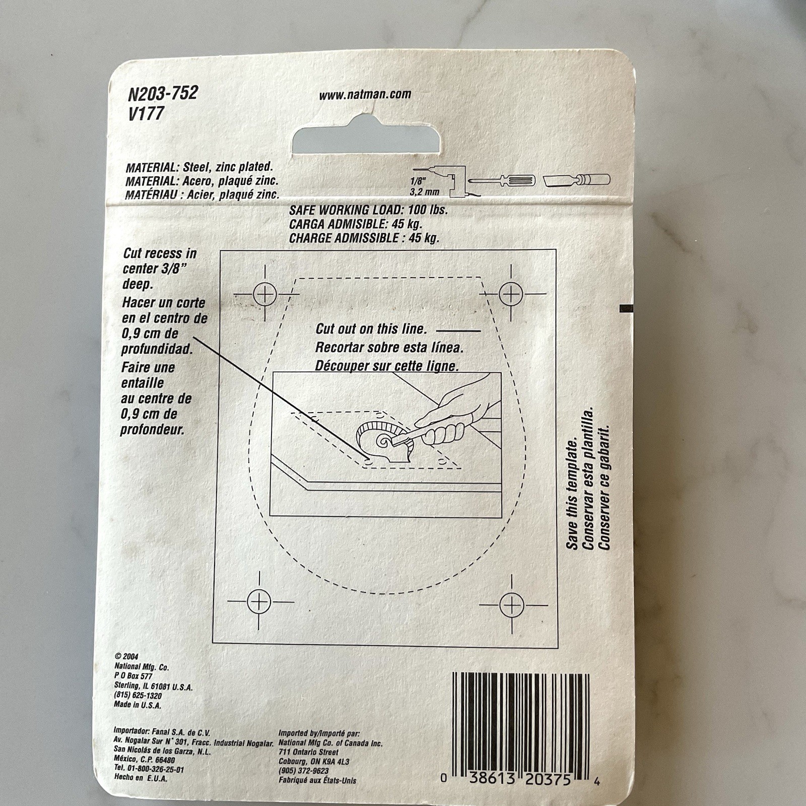 National Flush Ring Pull, Zinc Plated USA Brand New NOS 3-3.5 In #V177