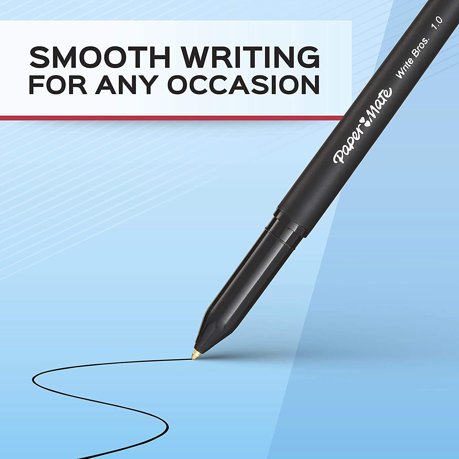 Paper Mate Write Bros Ballpoint Pens, Medium Point (1.0mm), Blue, 60 Count