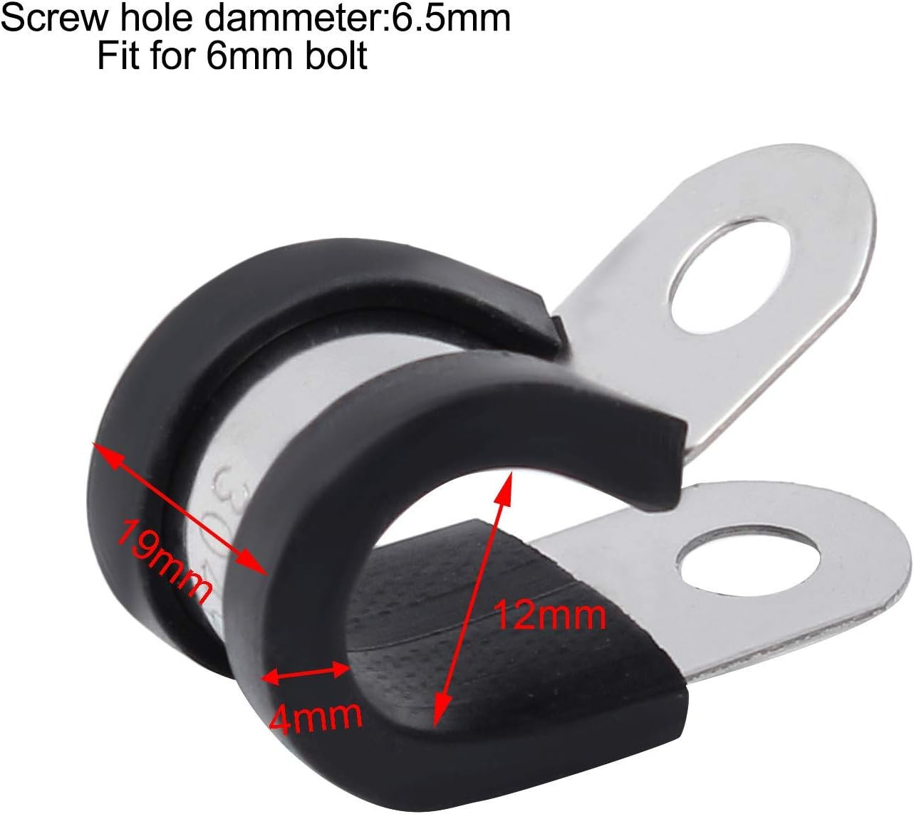 20Pcs 1/2 Inch Stainless Steel Cable Clamps, Rubber Cushioned Insulated Pipe Cla