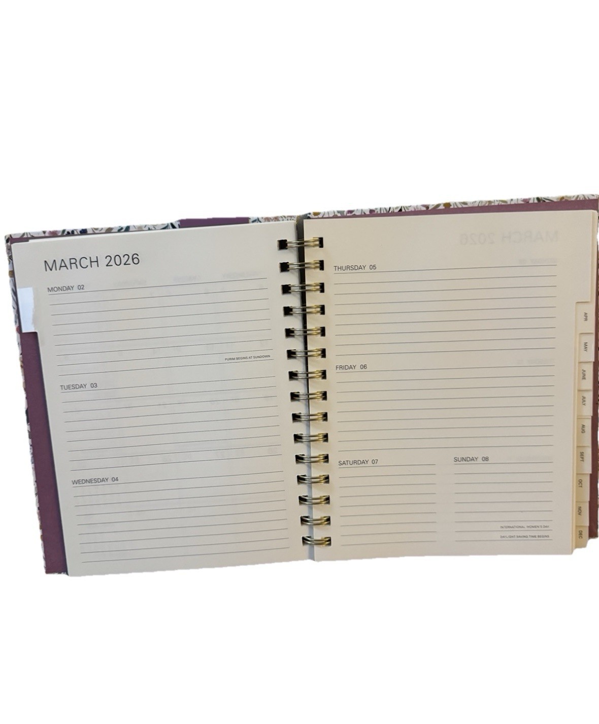 2026 Monthly Planner 17 mo. Planner Orange Circle Studio FLOWERS MARKET 8×7”