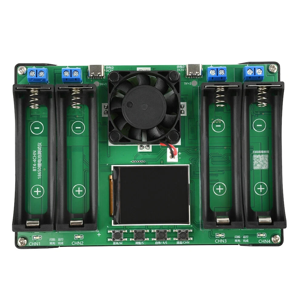 4-Way 18650 Battery Capacity Internal Resistance Tester Auto Charge Discharge