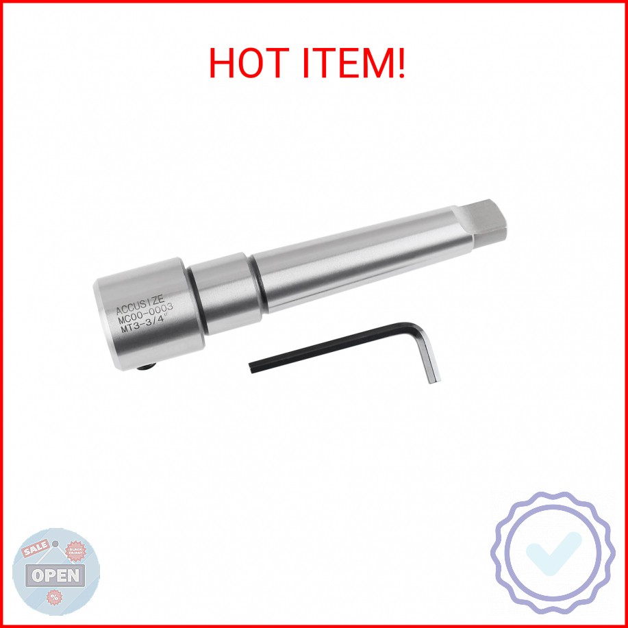 Accusize Industrial Tools Annular Cutter Arbor, Mt3 to 3/4» Weldon Shank for Dr