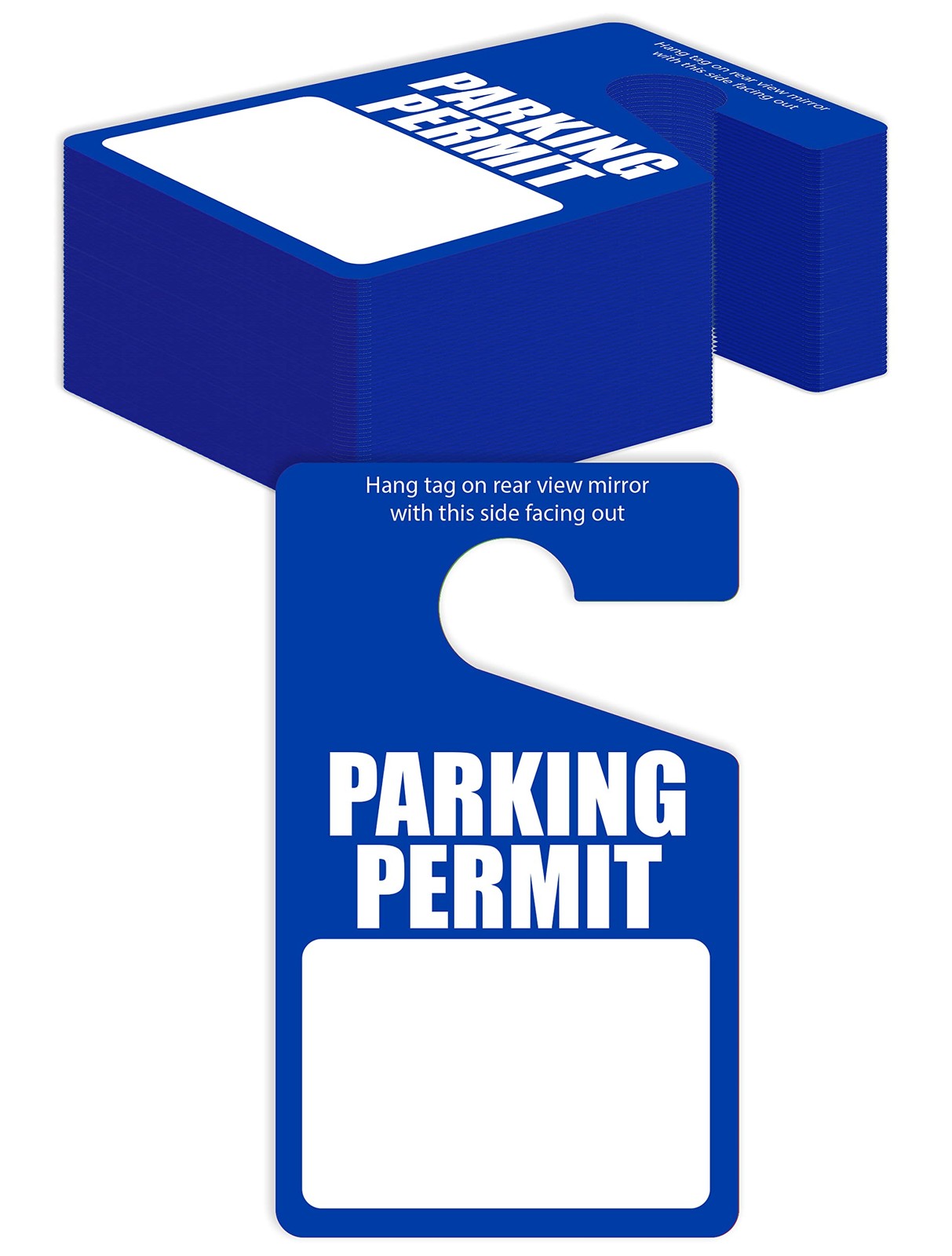Parking Permit Hang Tags, 50 Pack, Poly Plastic Placards, Temporary Parking Pass