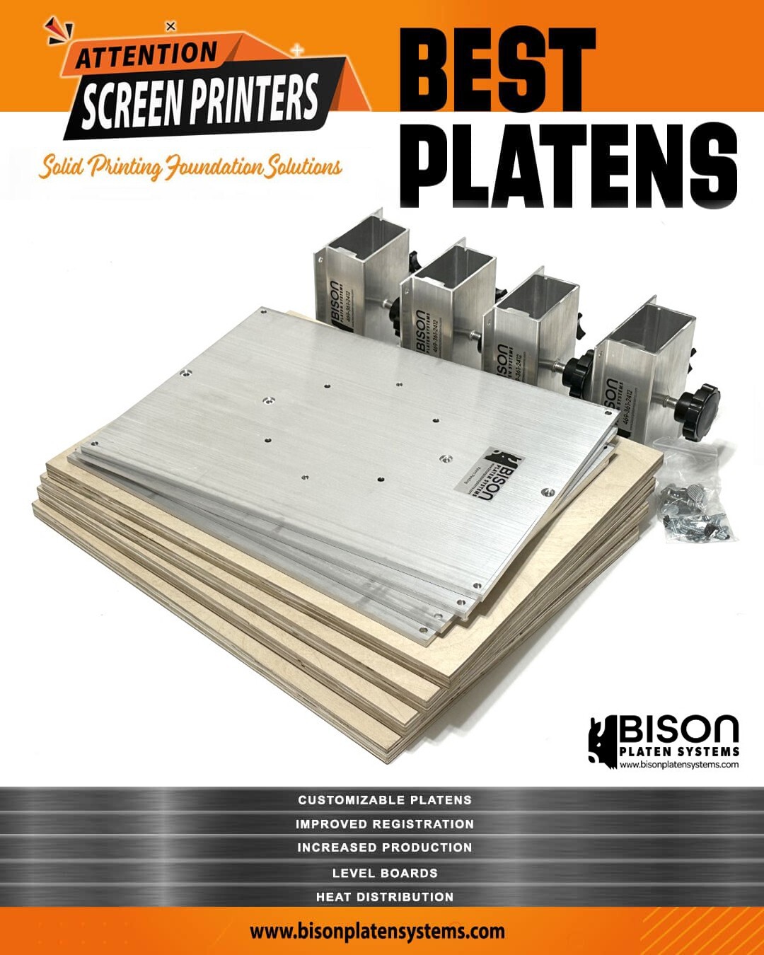 Aluminum Platen Pallet Screen Printing Base – Bison Platen Systems