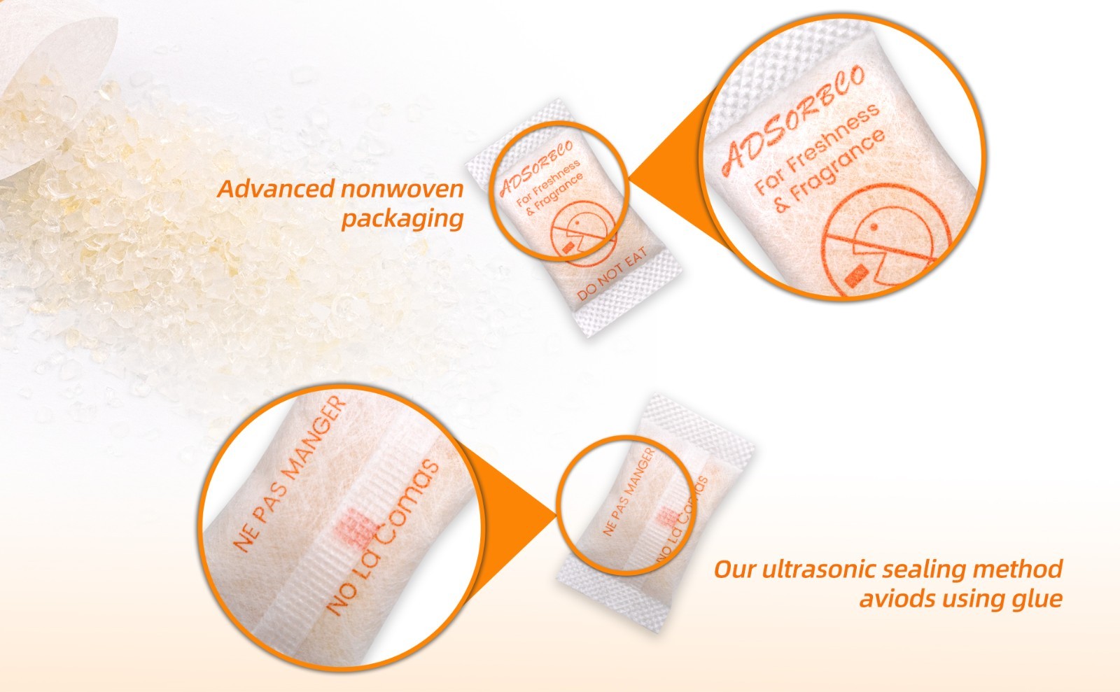 Adsorbco 2 Gram(100P) Scented Silica Gel Desiccant Packets