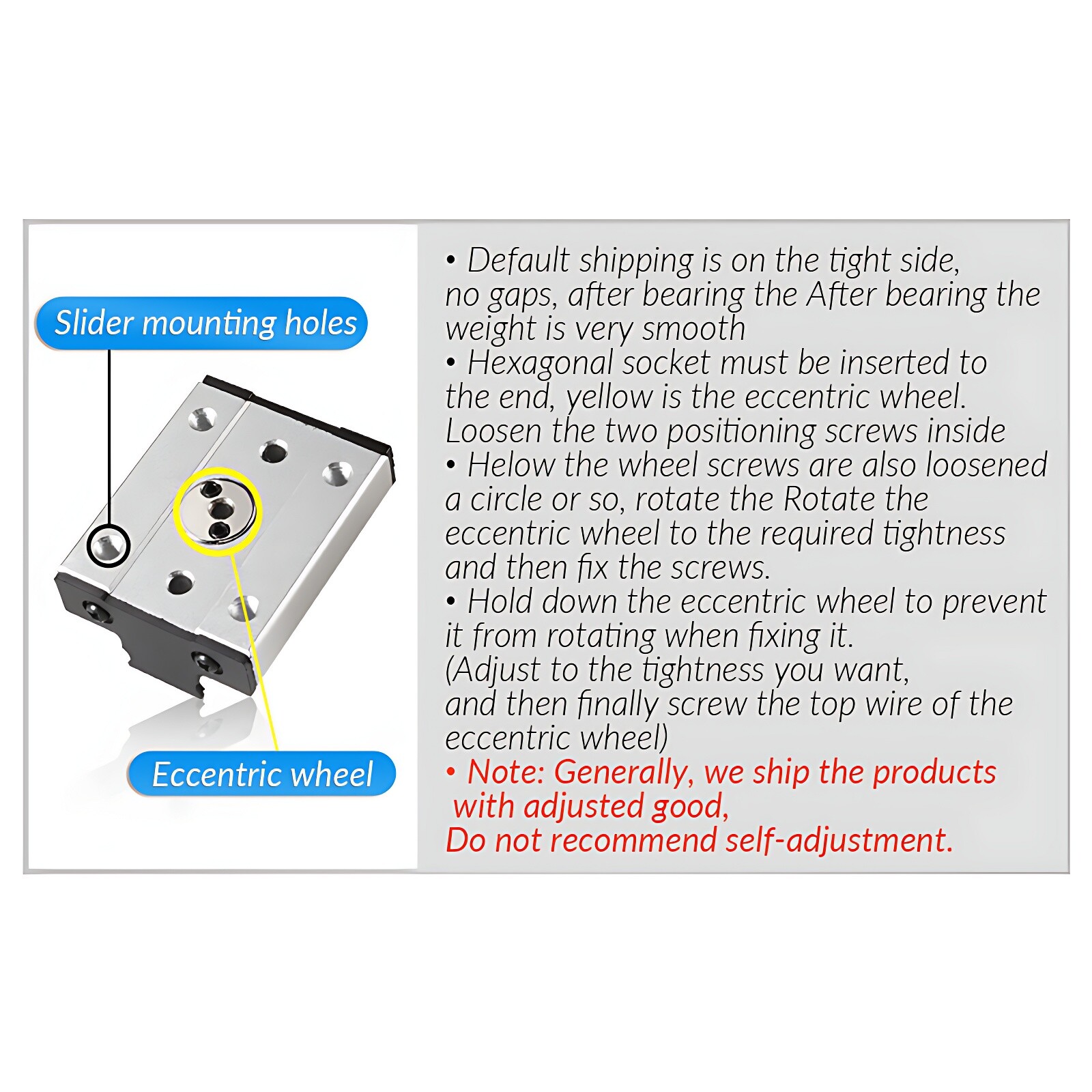 Built-In Dual-Axis Linear Rail Guide and Lock Sliders SGB10-SGB35 3/4/5 Wheel
