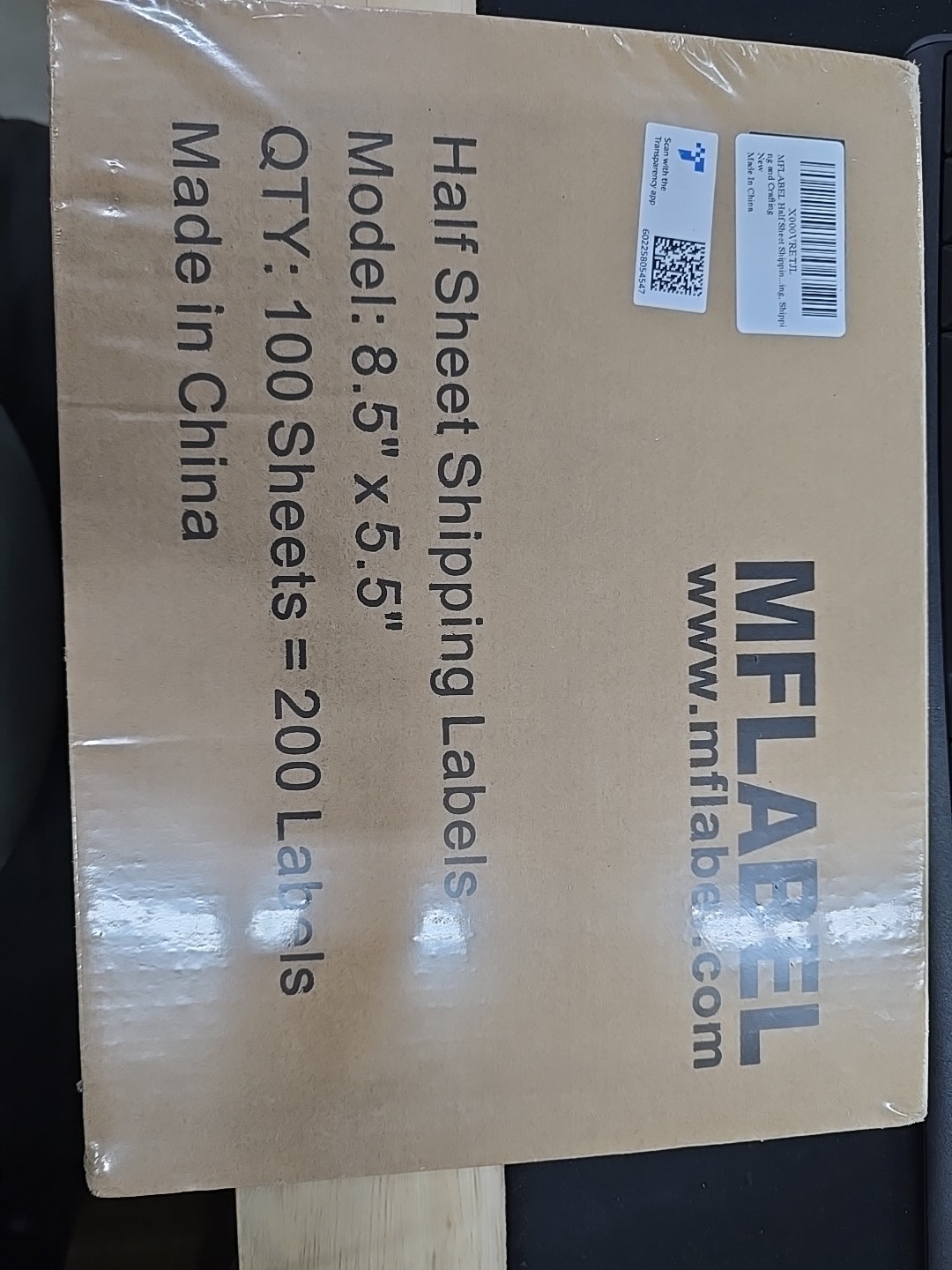 MFLABEL qty 200 8.5×5.5 Half Sheet Shipping Labels 2 Per Sheet Self Adhesive