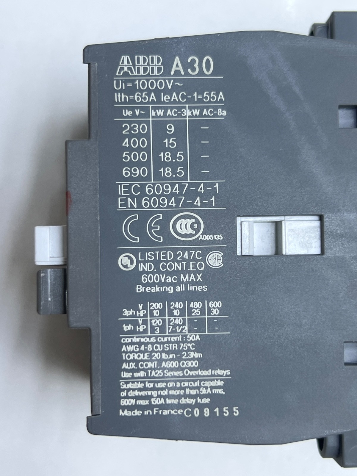 ABB 1SBL281001R8432 contactor (A30-30-32 110V50Hz/110-120V60Hz)