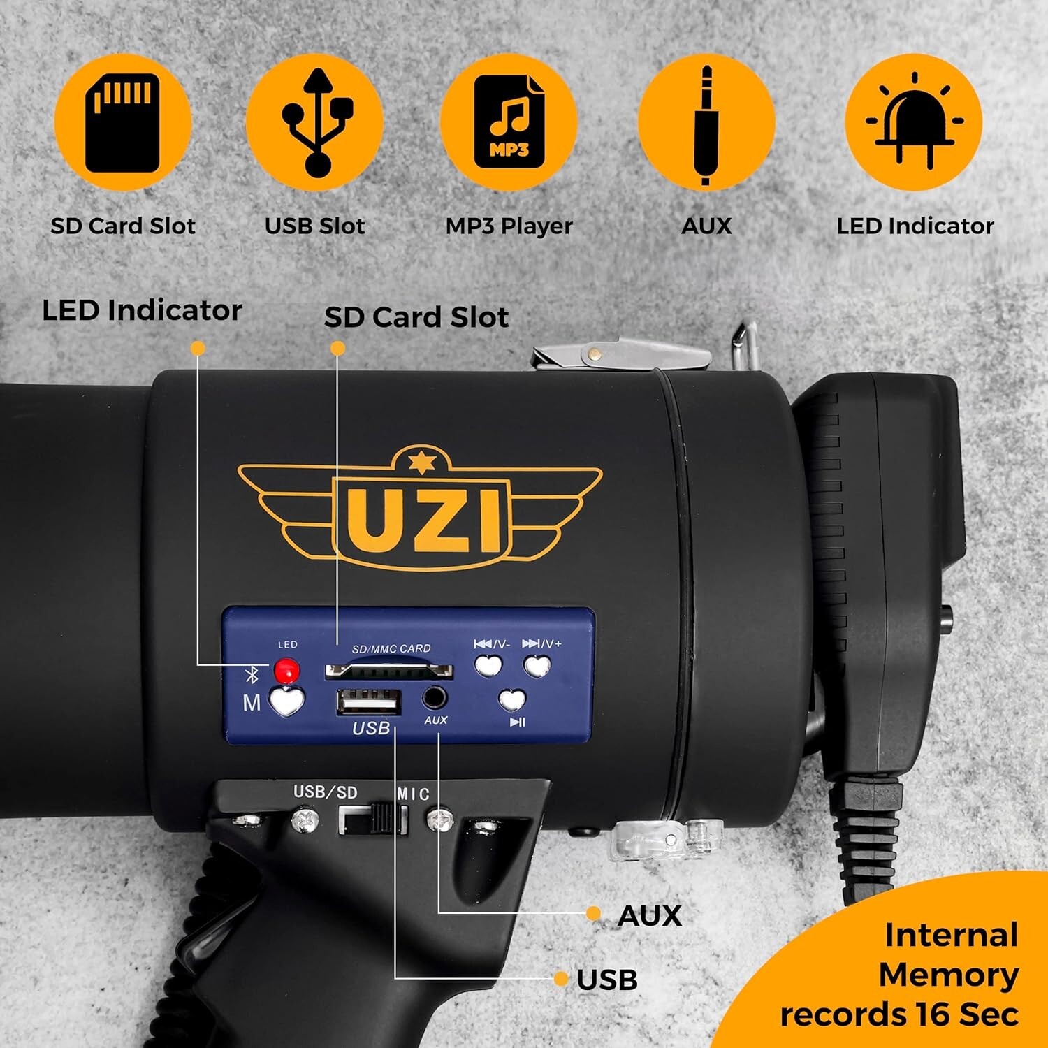 UZI PRO Bluetooth 50 Watt Megaphone
