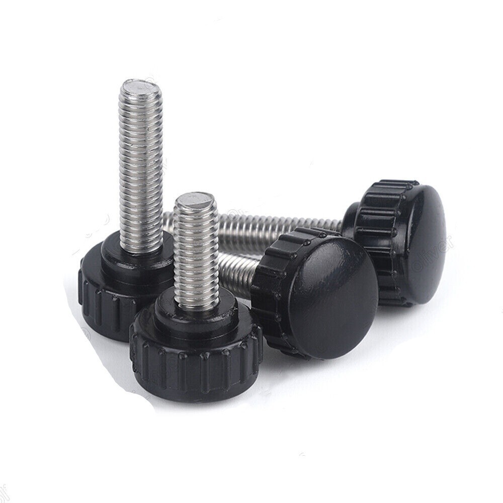 304 Stainless Steel Black Plastic Round Head Knurled Thumb Screws M3 M4 M5 M6 M8
