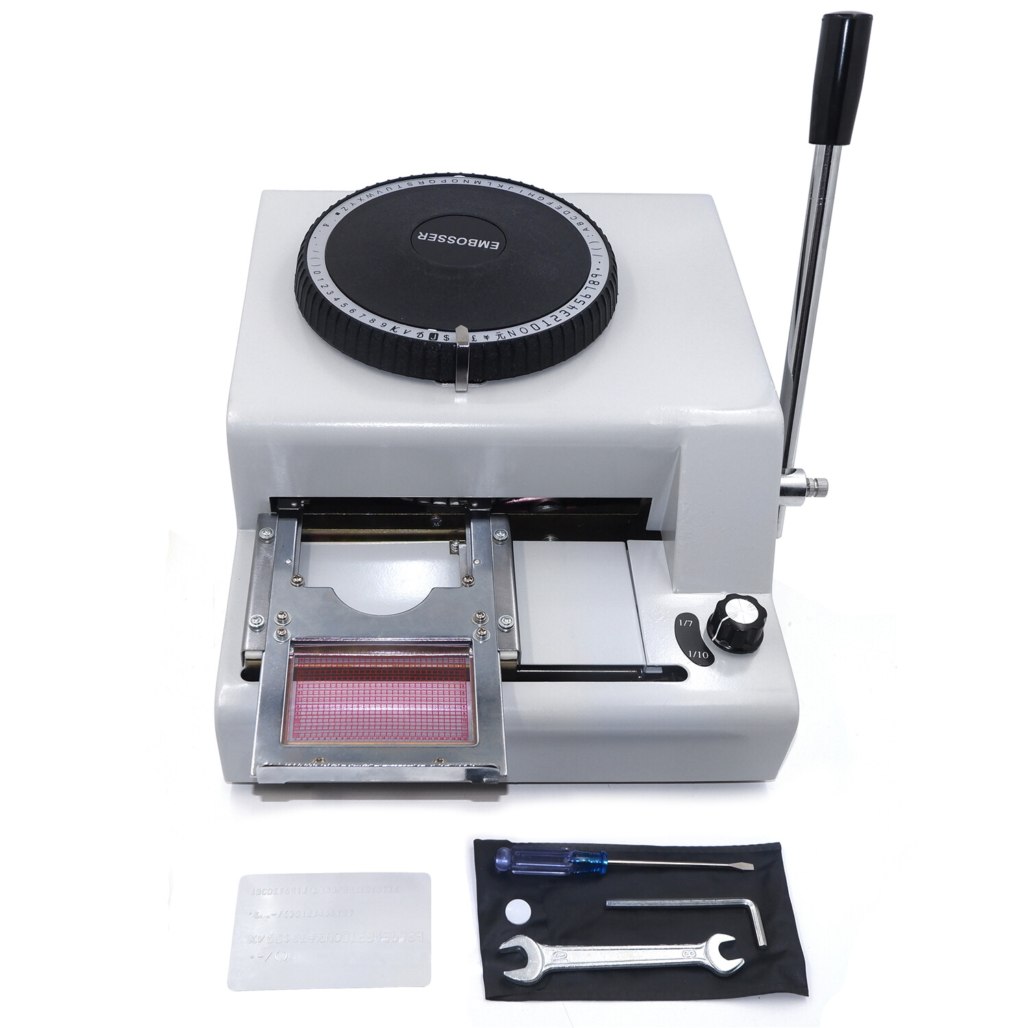 Embossing Machine 72-Characters Card Embosser Printer Code ID PVC Stamping Credi