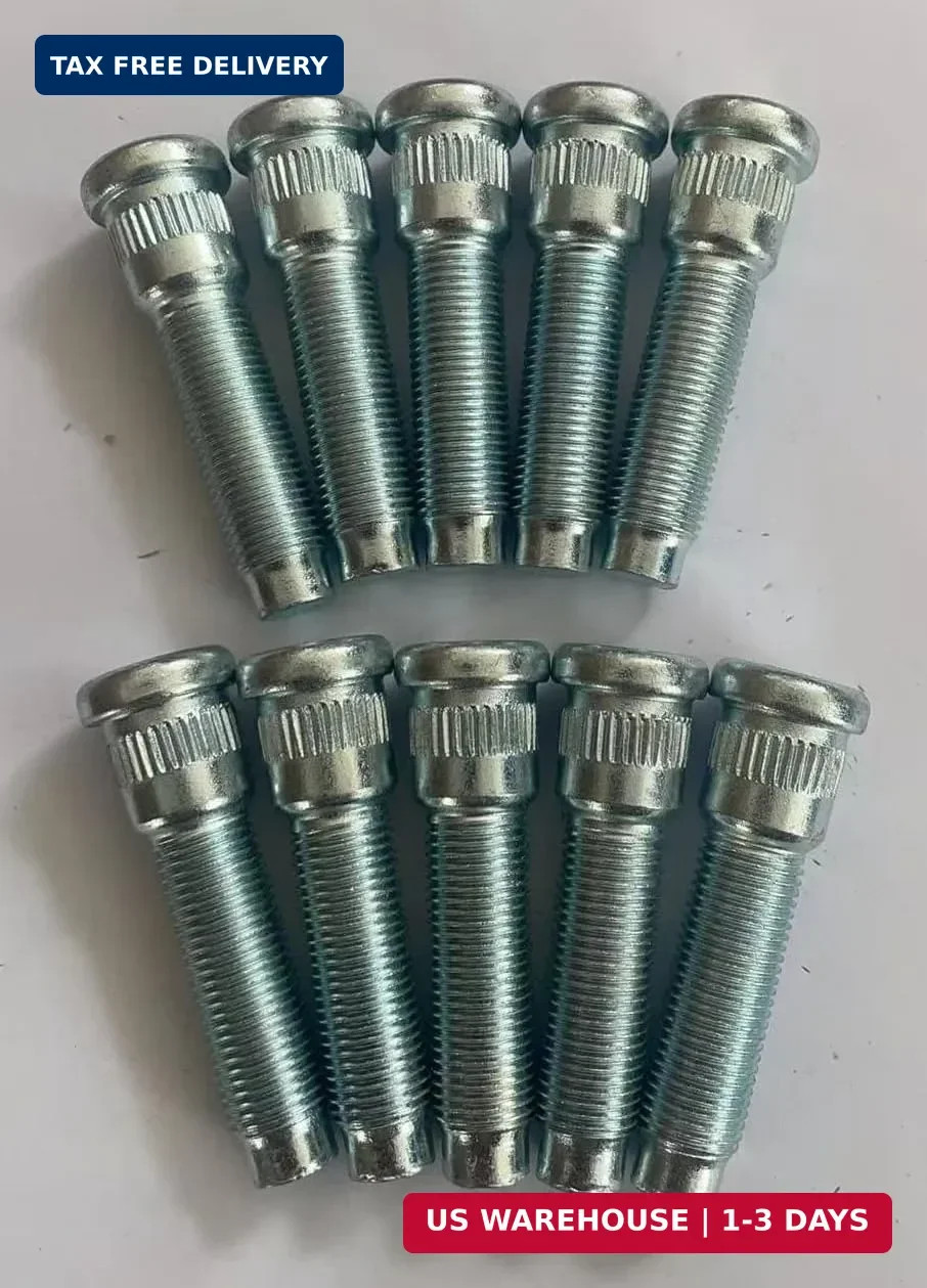 10pcs 610-290 1/2-20 Serrated Wheel Stud Bolt 0.622 in. Knurl, 2.2 in. Length Co