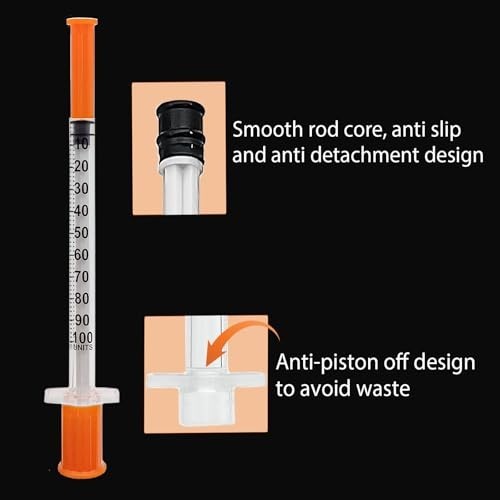100 Pack 1ml 31G 5/16in Syringes Individually Wrapped Single Use Lab