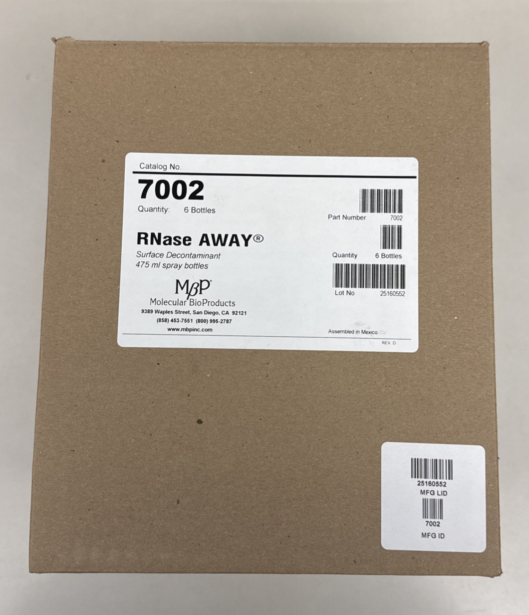RNase AWAY™ Surface Decontaminant Catalog Number: 7002 Exp.10/2027 6EA/1Case