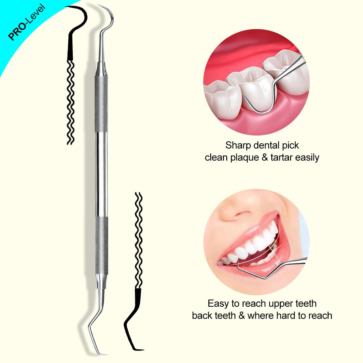 Dental Tool Metal Dental Pick Stainless Steel Tooth Scraper Plaque Tatar Remov