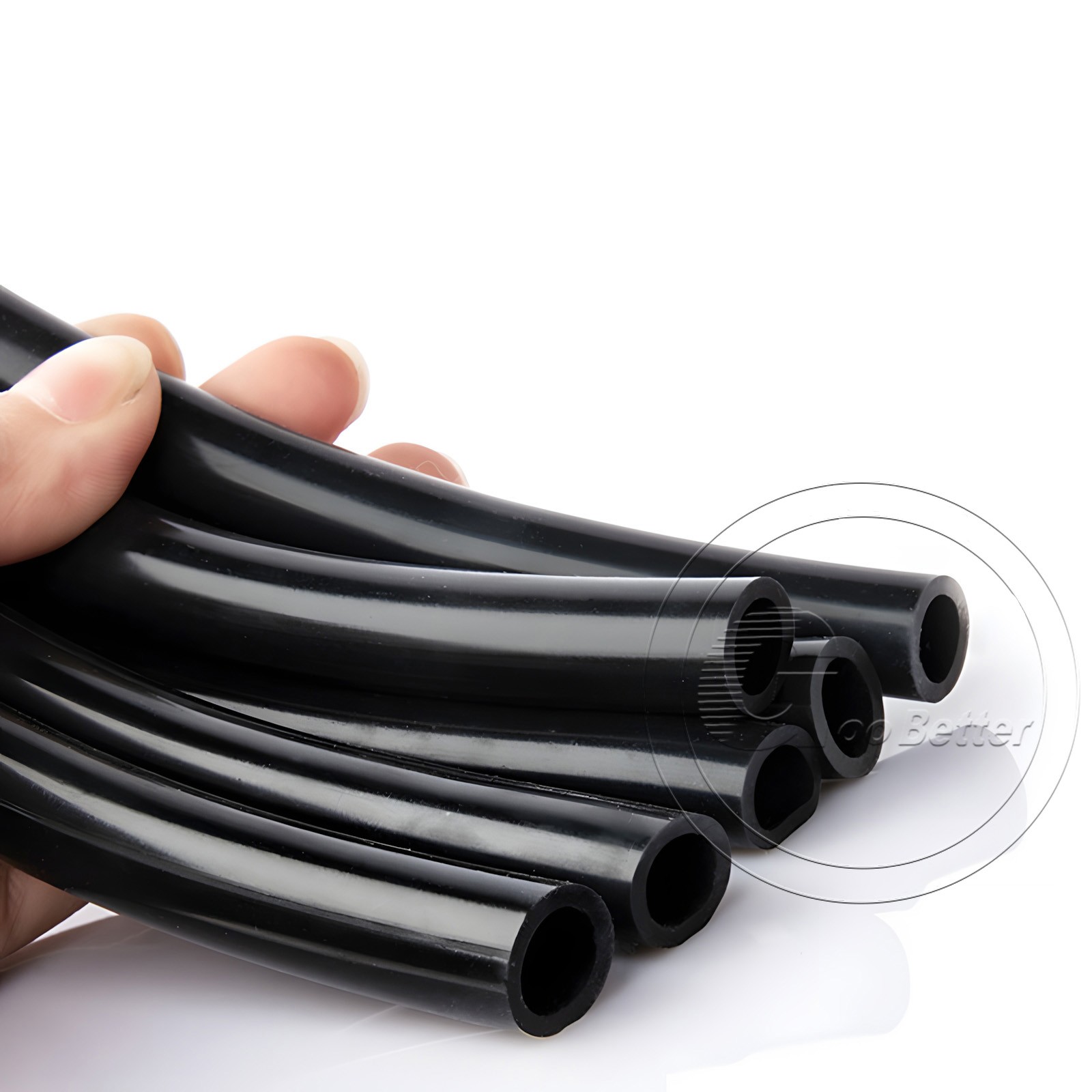 Black Silicone Tube Hose ID 0.5mm-60mm × OD 1mm-68mm Soft Rubber Pipe