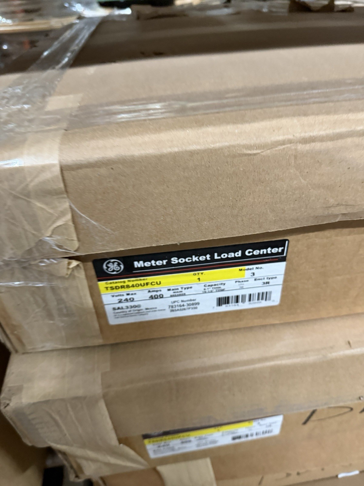 ABB GE TSDR840UFCU 400A METER COMBO 120/240 1PH 22K RINGLESS 8/16 CIR (2 X 200A)