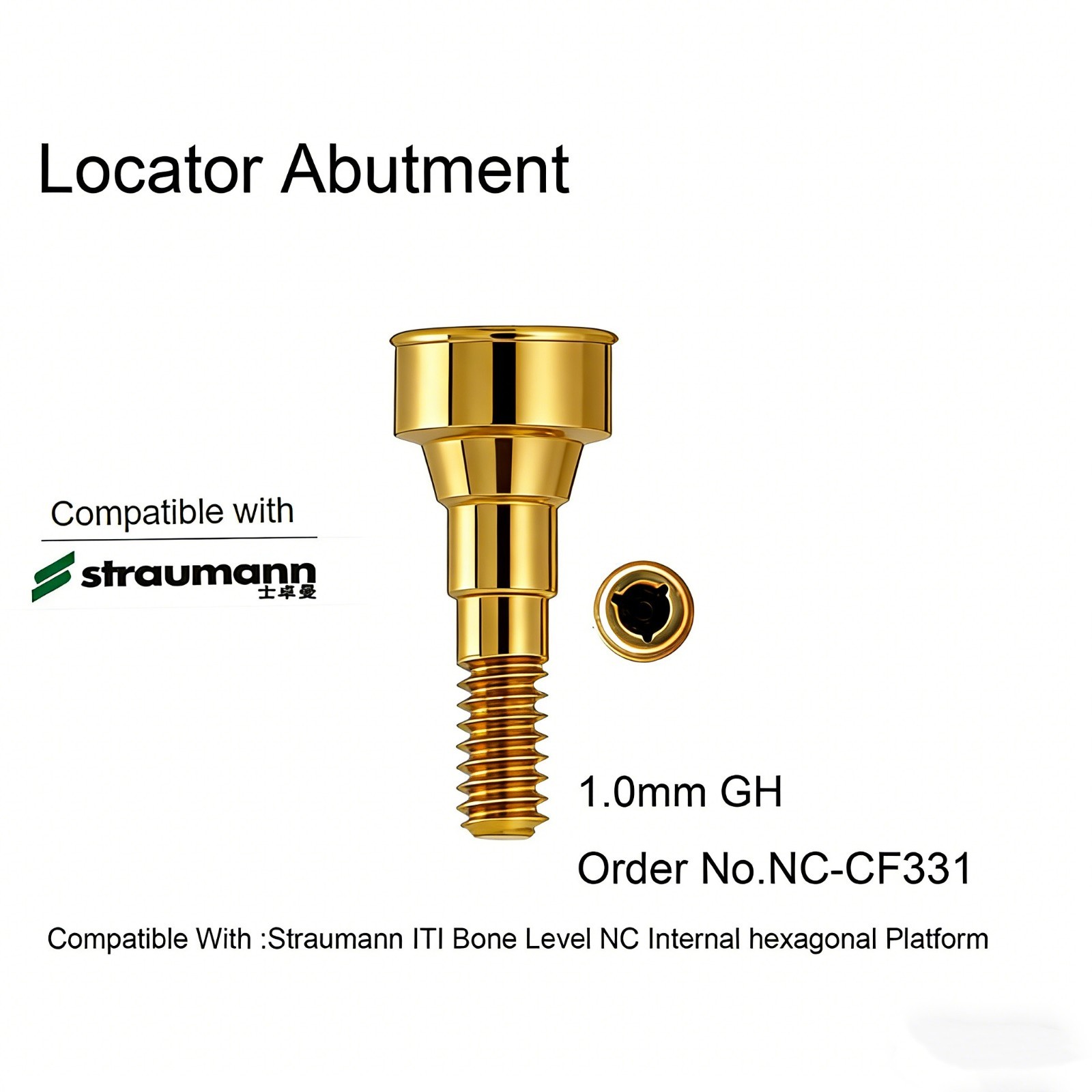 Dental Ti abutment compatible Zest locator Anchor for STRAUMANN B0ne Level NC/RC
