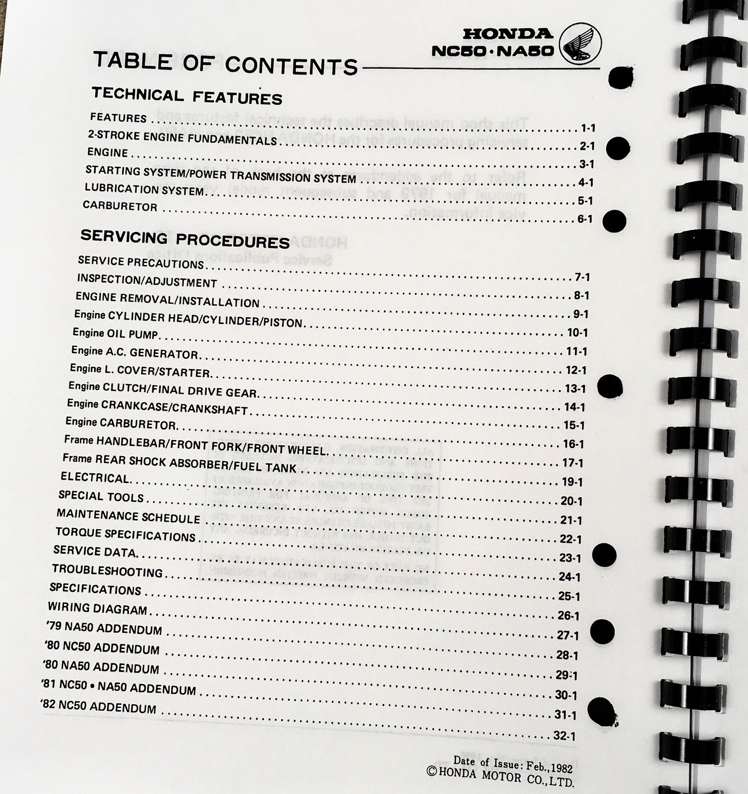 Service Manual for Honda NC50 NA50 Express II Motor Bike Repair Shop Motorcycle