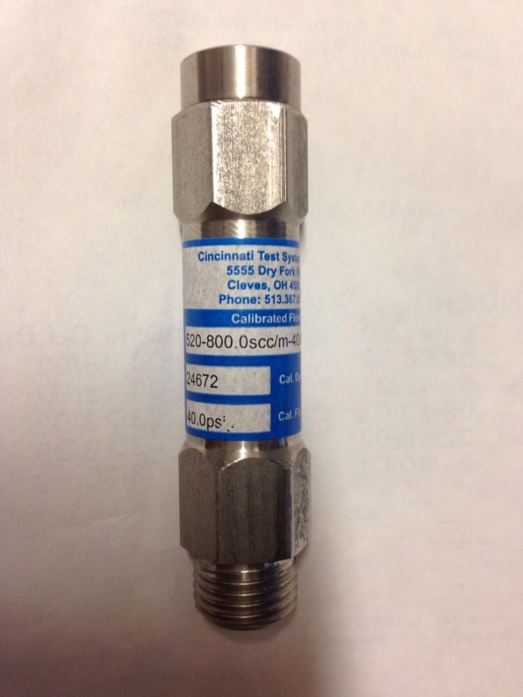 Cincinnati Test Systems 520-800.0scc/m-40.0psig-21, EX0800CCM40PSI-21 #1645Q1