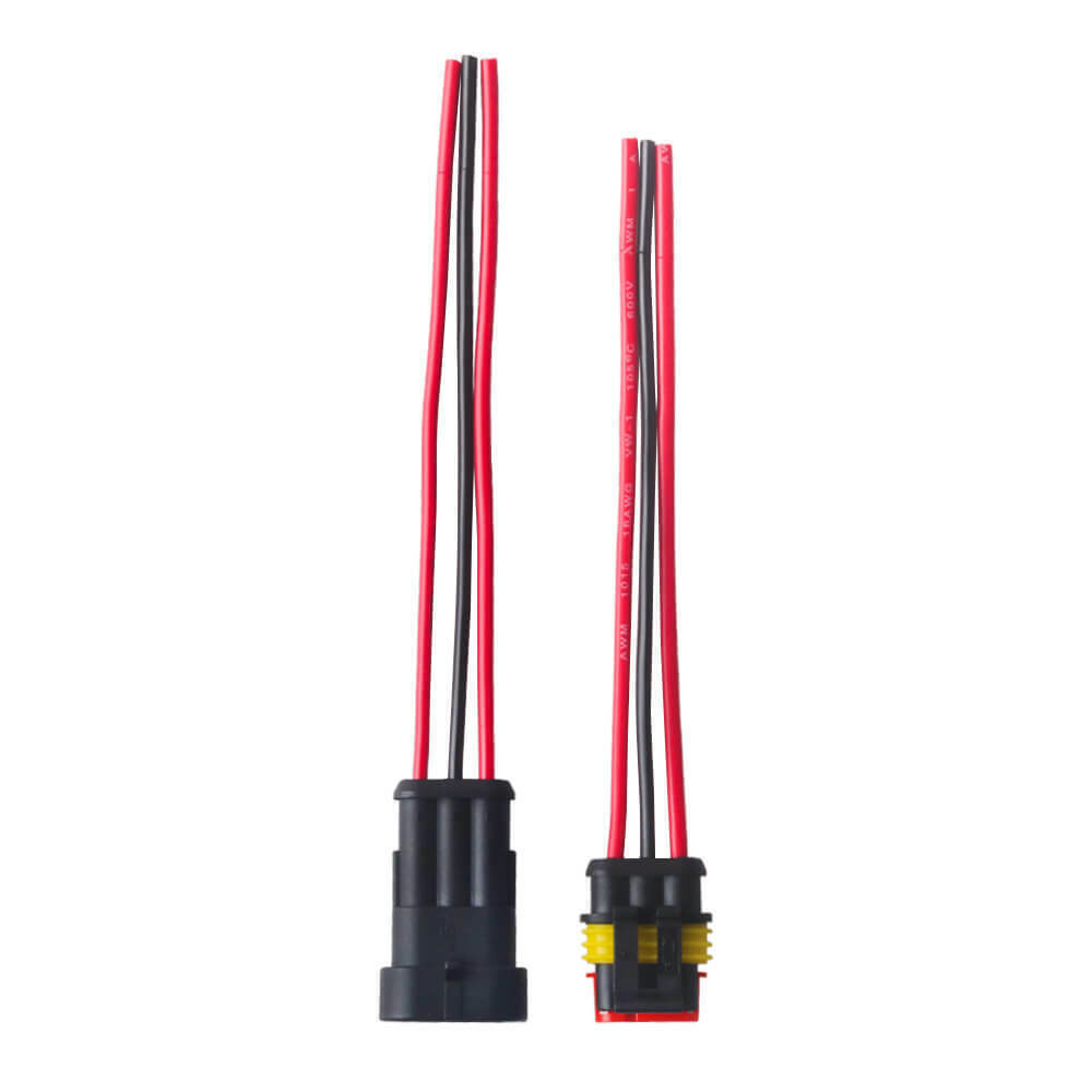 2 Sets Electrical Car 3-Pin 18AWG Wire Connector Male Female Plug Kit Waterproof
