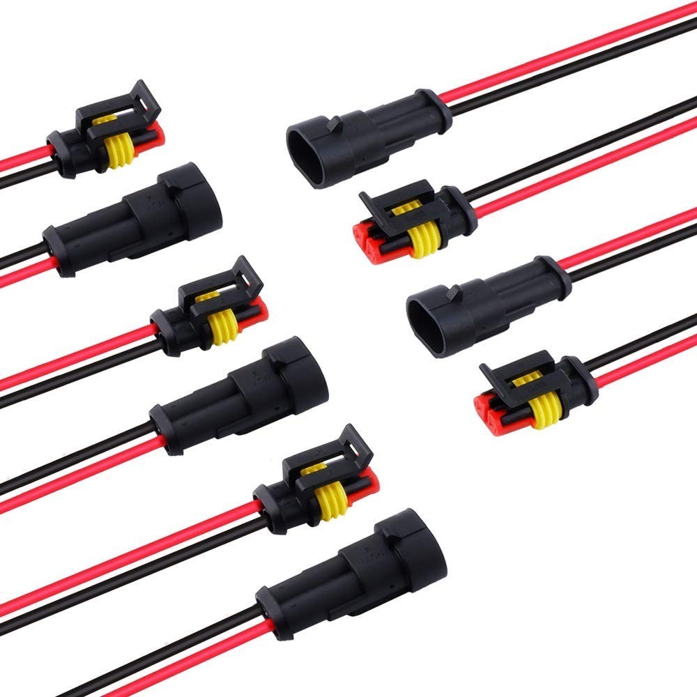 Waterproof 2Pin Connector Kit – 18AWG, Quick Connect & Disconnect, 10pcs