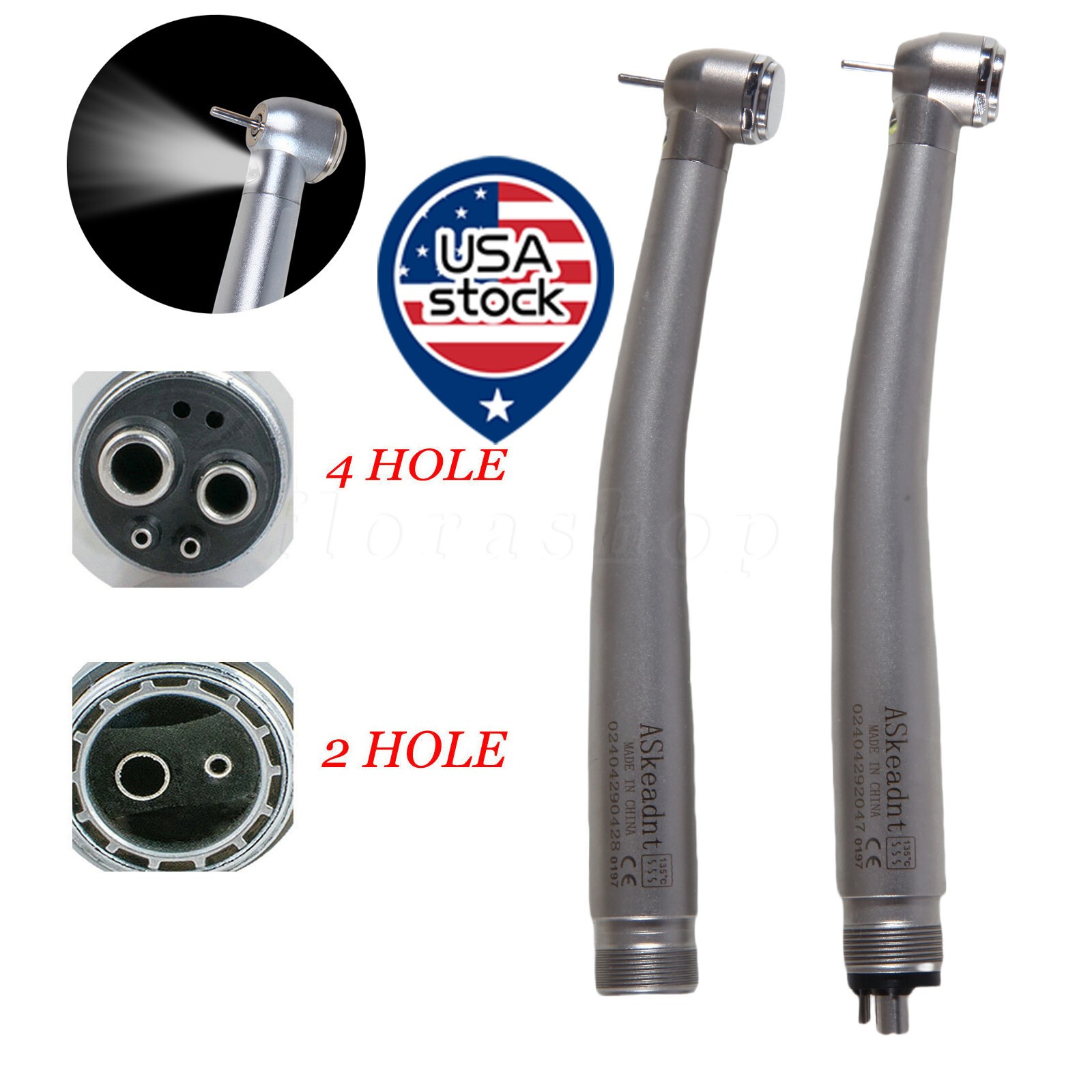 Estilo NSK Dental E-generator LED alta velocidad pieza de mano Cabeza de par