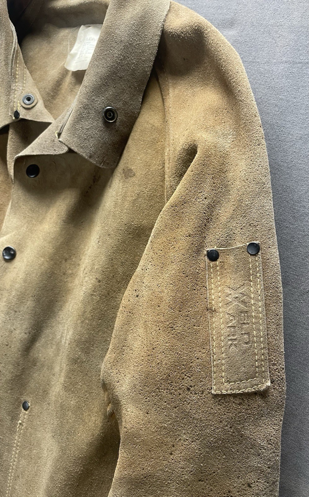 Vintage Weldmark Cowhide Leather Welding Jacket Brown Size L Back Buckle