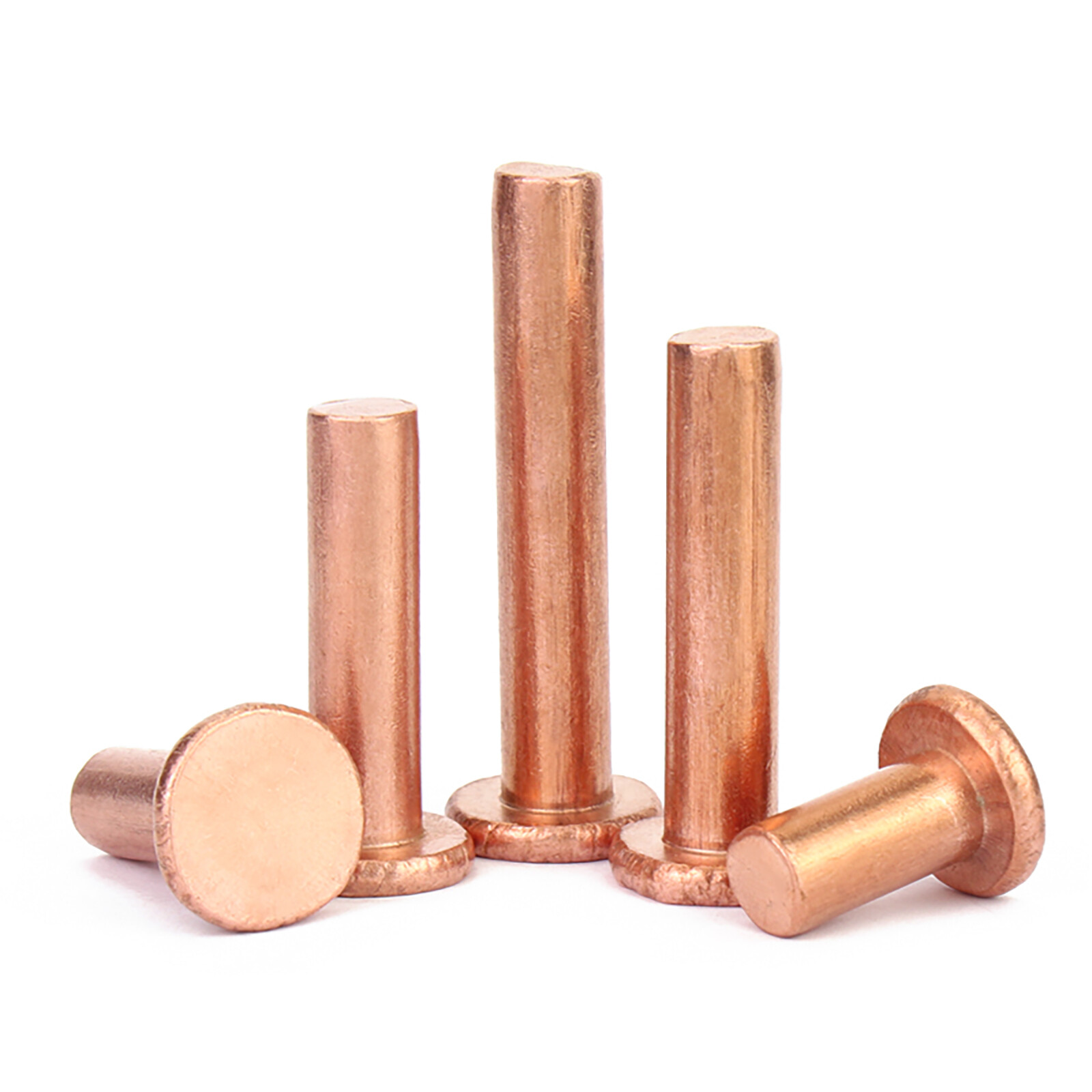 Solid Copper Flat Head Rivets – 1/16″ 5/64″ 3/32″ 1/8″ 5/32″ 3/16″ 1/4″ 1/3″