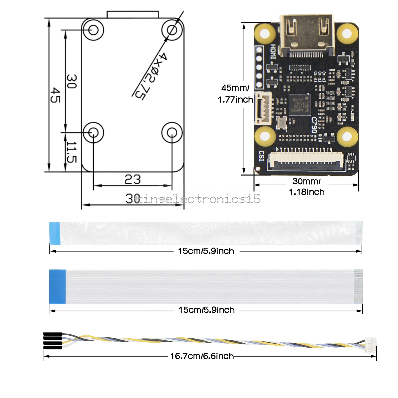 1080P 60Hz HDMI to CSI-2 Adapter I2S For Raspberry BliKVM PiKVM «KVM over IP»