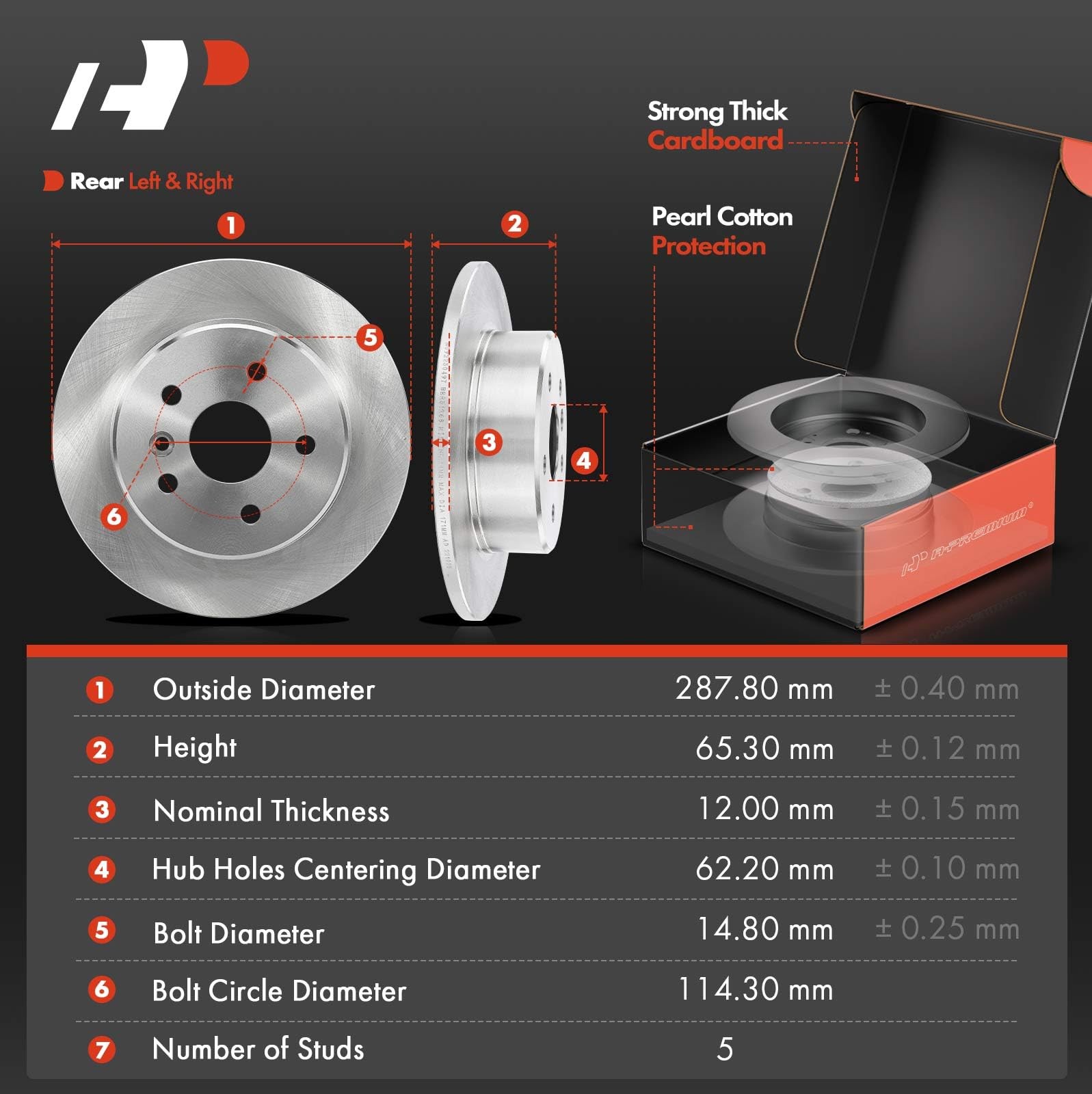Front and Rear Brake Rotors & Pads & Wheel Bearing and Hub Kit