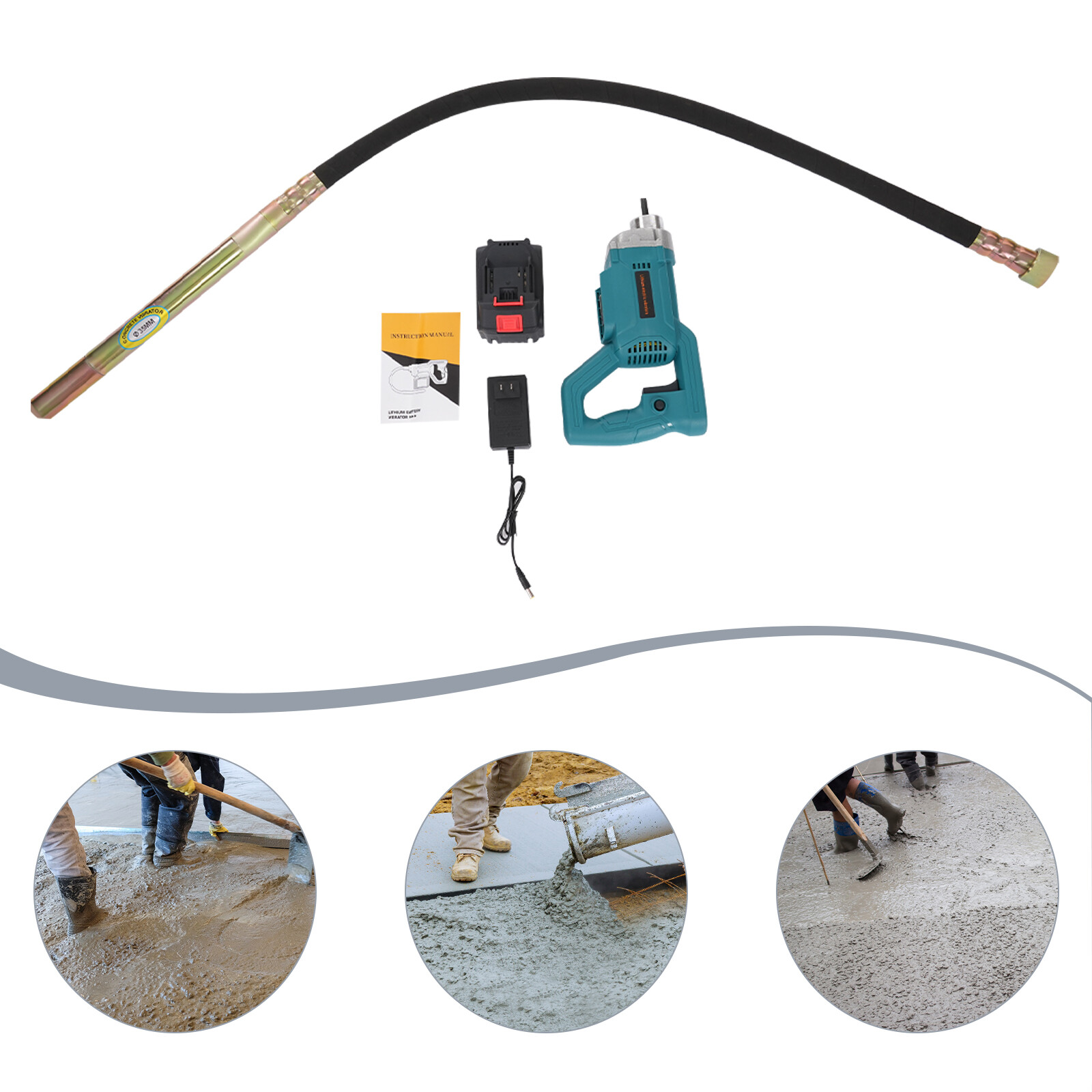 ZPN35-D Concrete Vibrating Tool Cement Vibrating Tool 2000r/min 21V W/ Battery