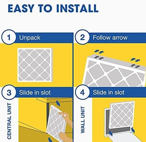 Aerostar 16x24x1 MERV 11 – 4 Count – Pleated HVAC, Furnace & 4 PACK, 11