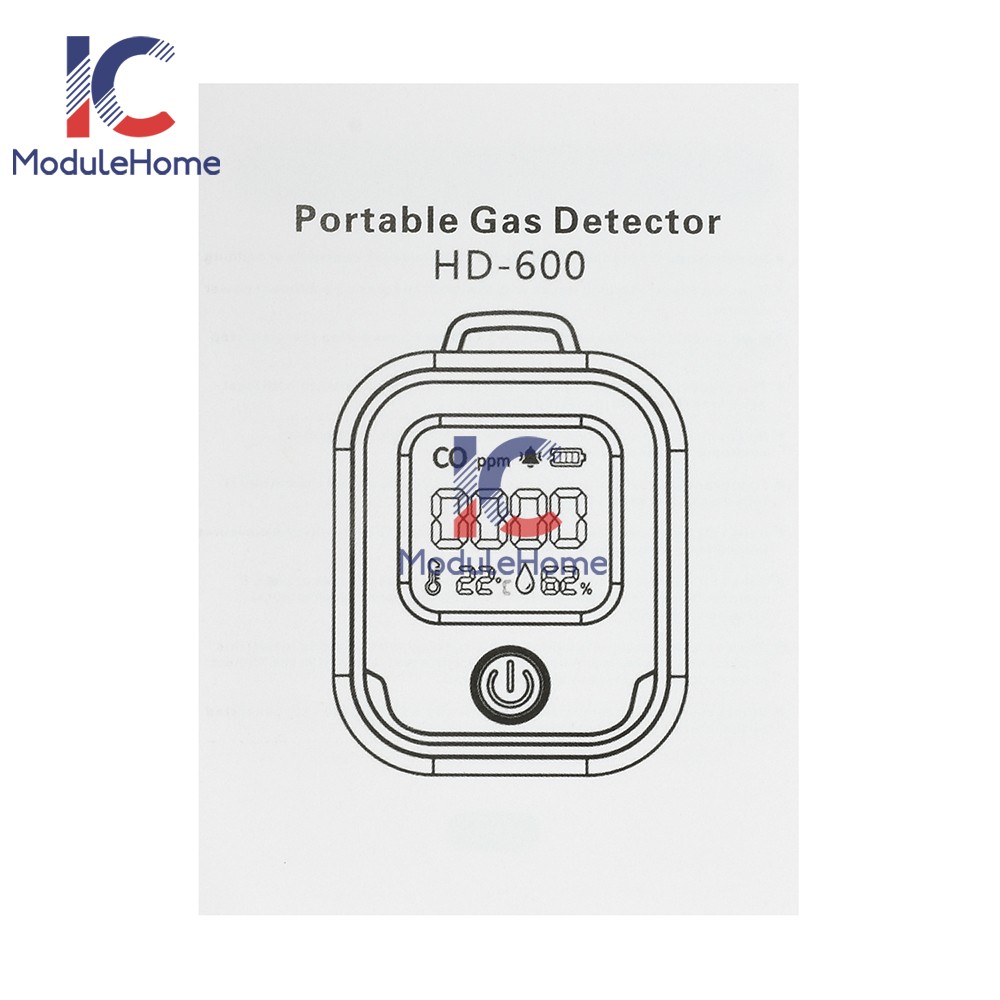 Air Quality Monitor 3-in-1 Carbon Monoxide Detector Temperature Humidity Alarm