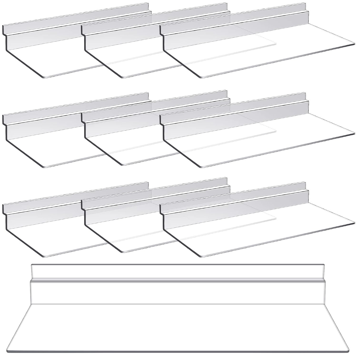 10 Pack 4 X 10 Inch Slatwall Shelves Hanging Accessories Clear Slatwall