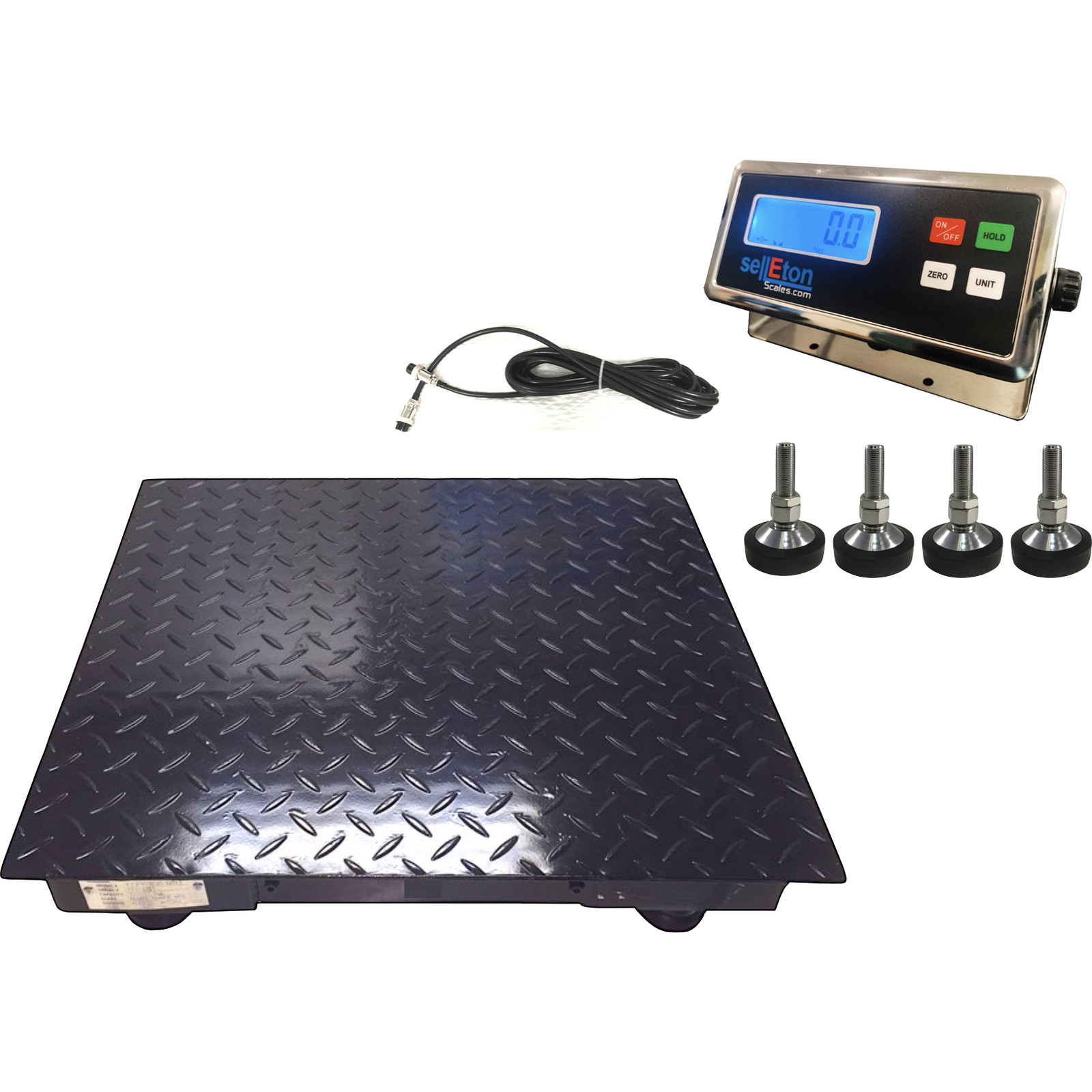 5 Year Warranty Pallet Scale 2′ x 2’ Floor Scale 24″ x 24″ Heavy Duty 2500 lbs
