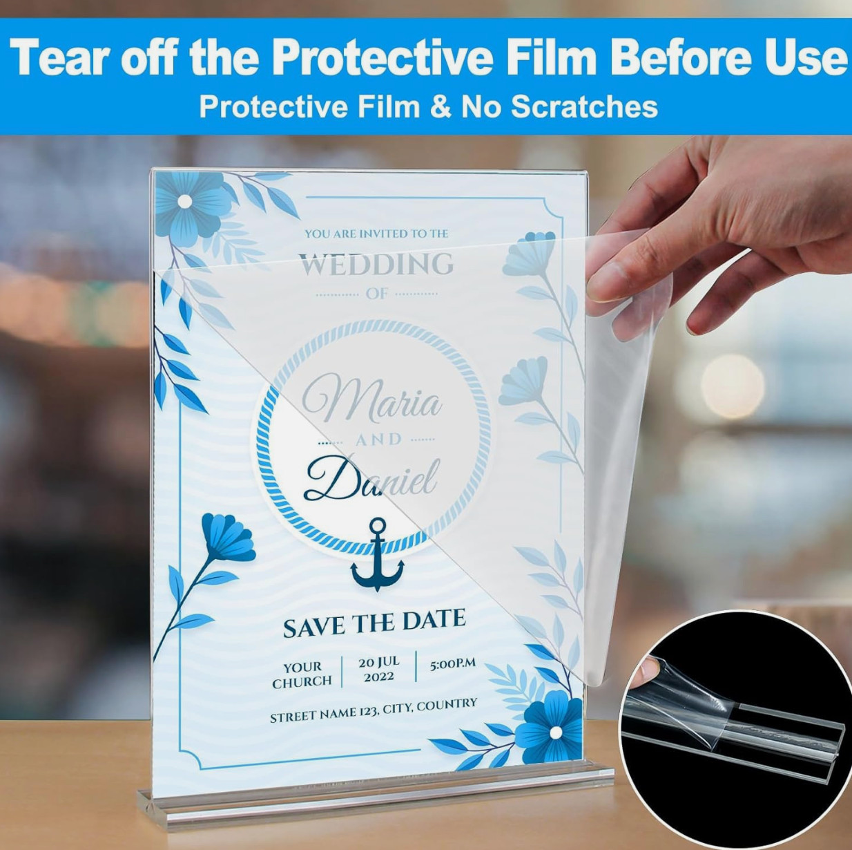 EHWINE Acrylic Sign Holder 8.5 X 11, 6 Pack Double-Sided Stand up Table Top Sig