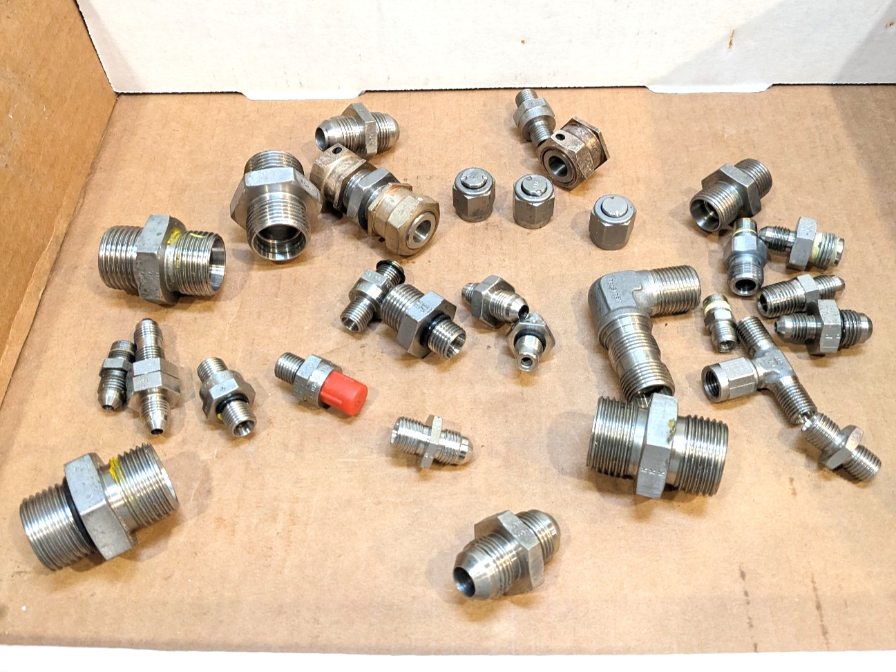 Mixed Lot of Stainless Steel Aircraft Hydraulic Fittings AN JIC Crissair Pamco