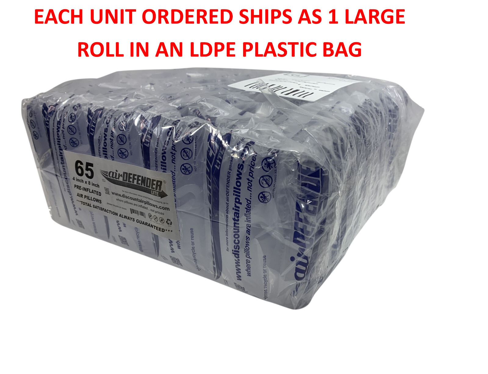 4×8 air pillows 65 COUNT void fill packaging shipping packing peanuts cushion