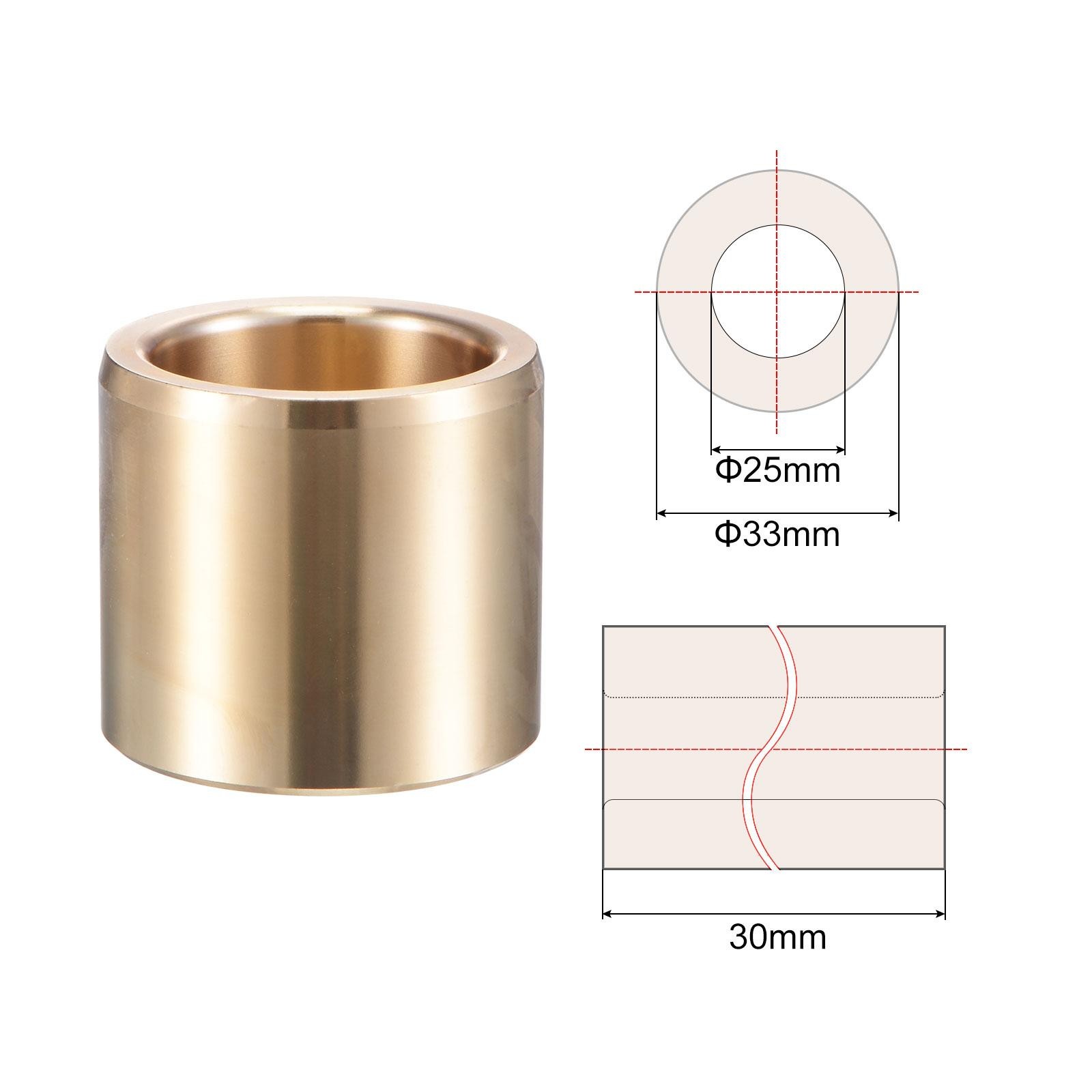 Sleeve Bearings 25mm x 33mm x 30mm Wrapped Oilless Bushings Cast Brass
