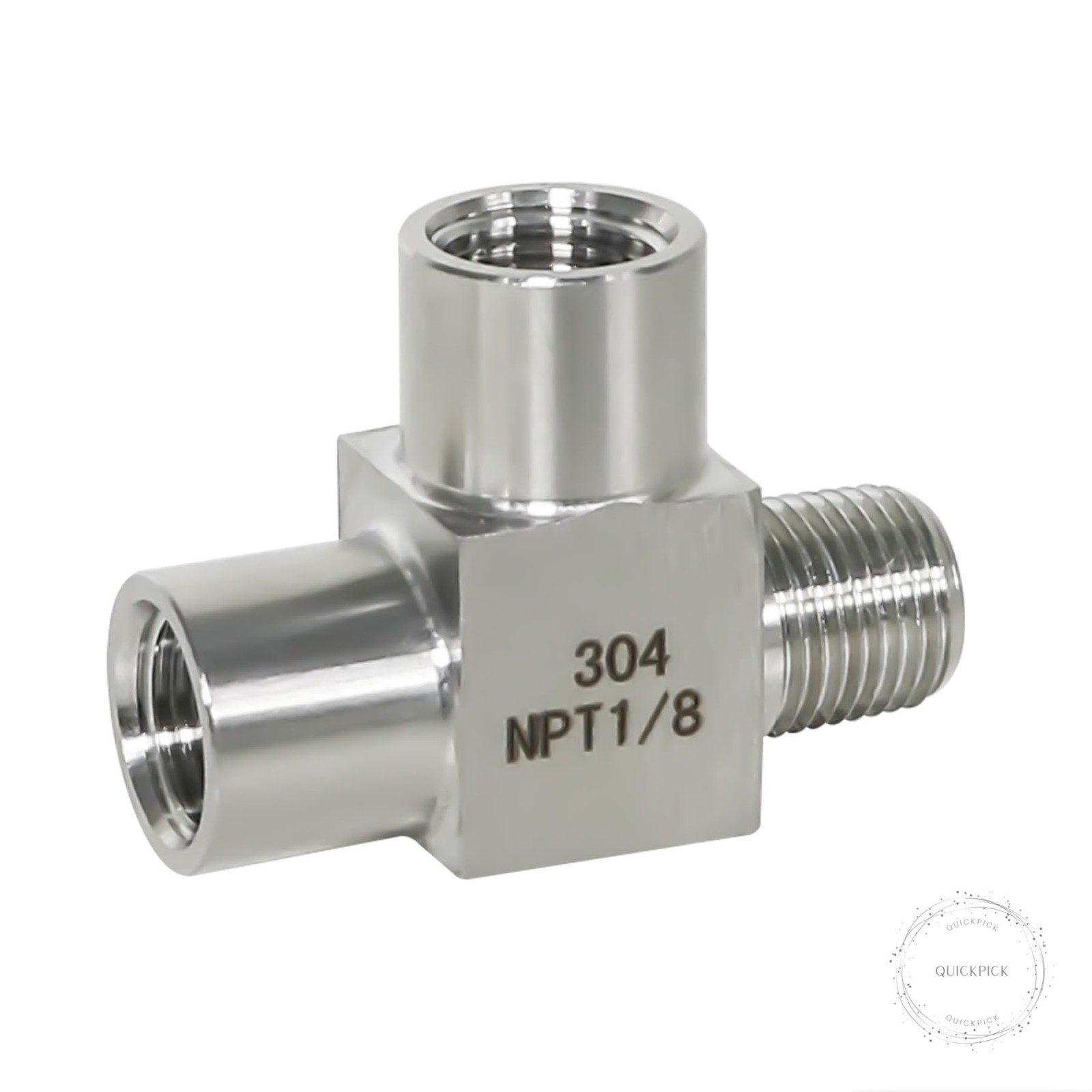 1/8 NPT Tee,FemalexFemalexMale 3 Ways T Pipe Aapter for Water/Oil
