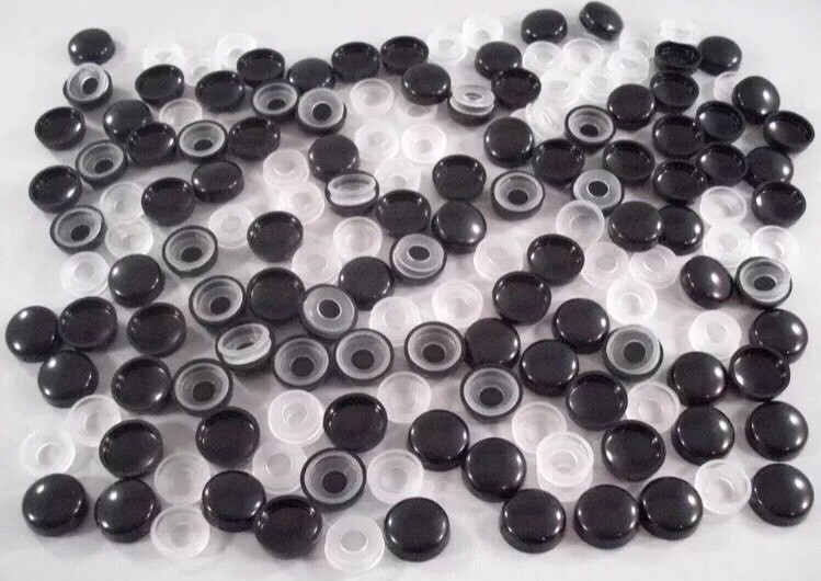 Pro-Dec Snap Caps Screw Covers With Base – Set of 50 – BLACK